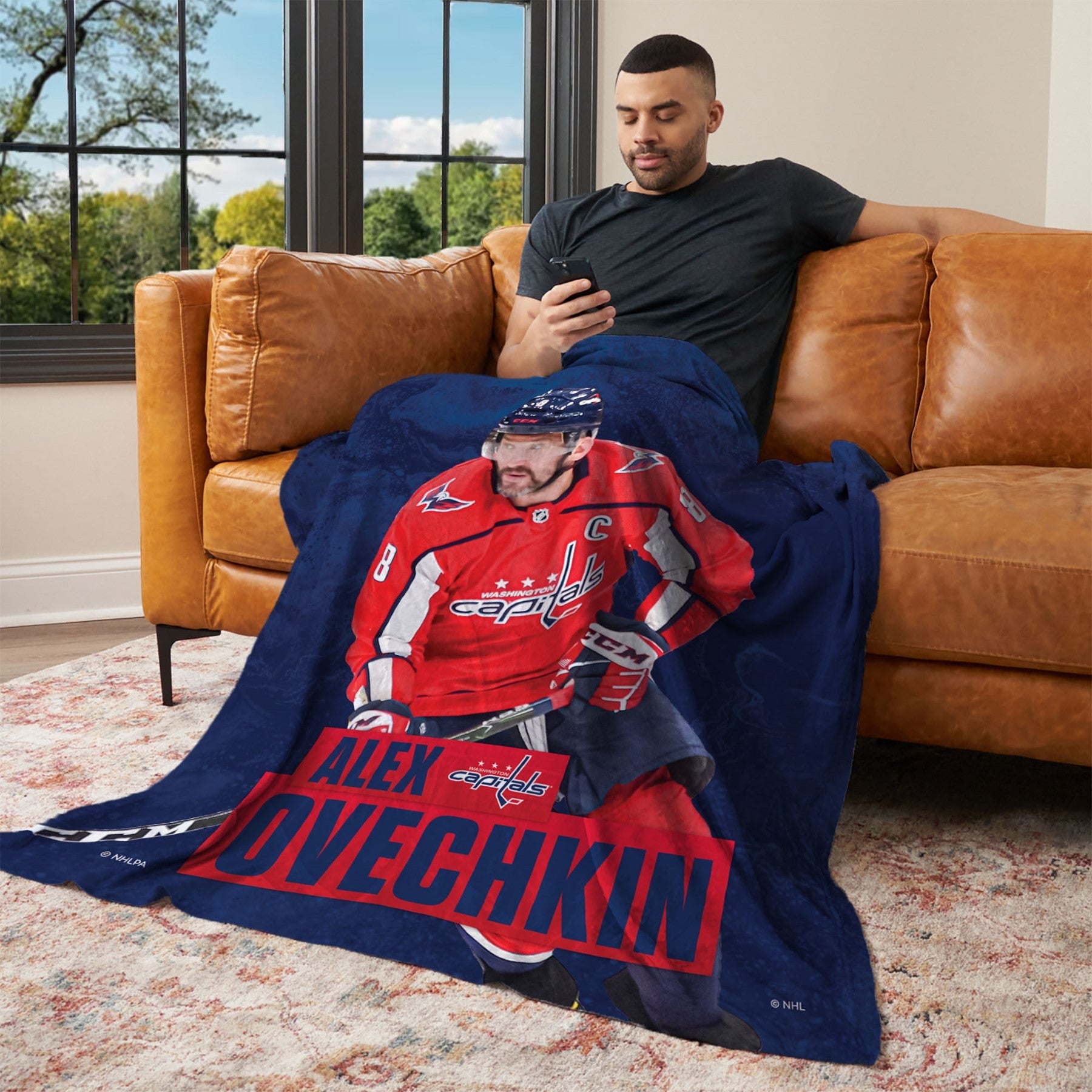NHL Washington Capitals Alex Ovechkin Player Silk Touch Throw Blanket 50x60 Inches