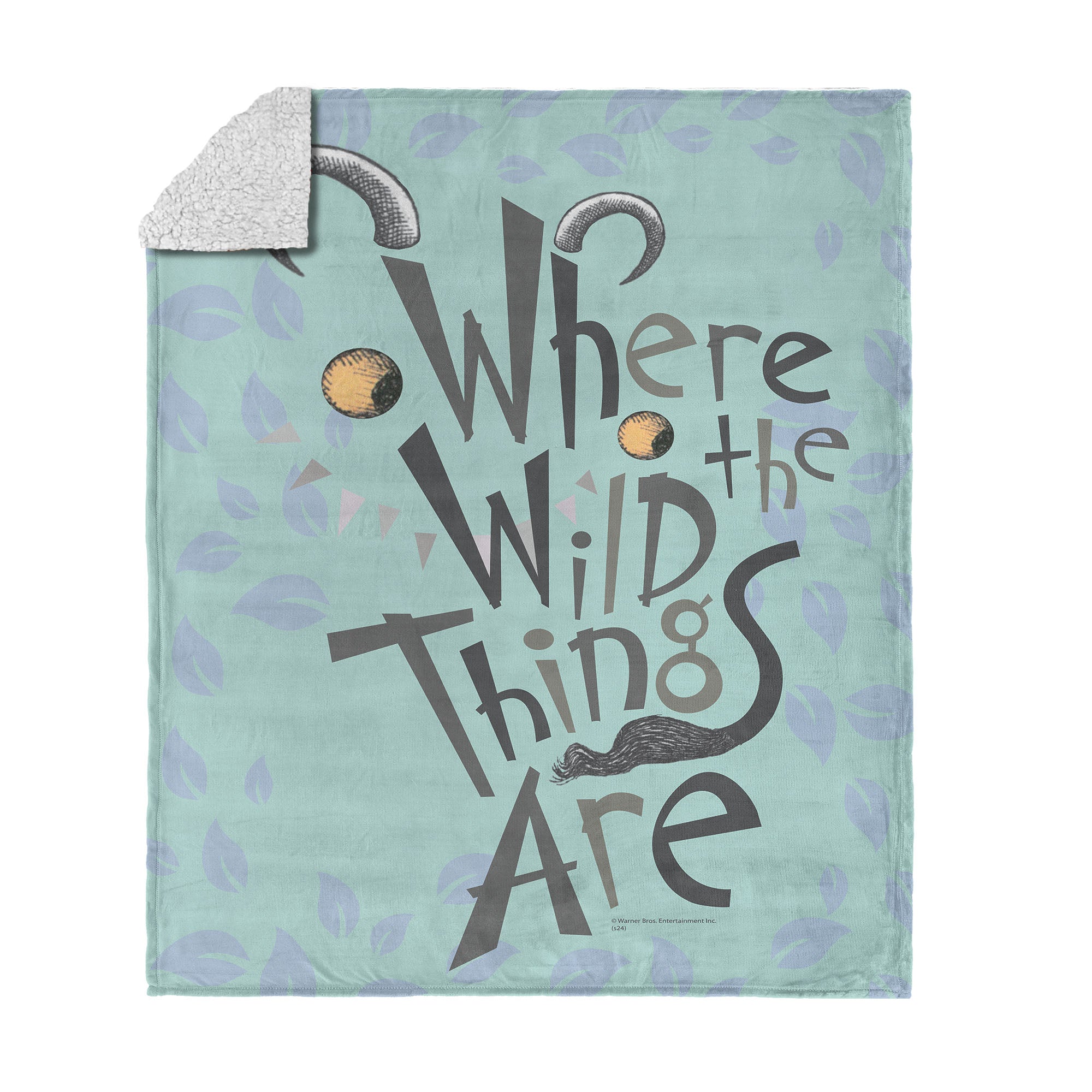 Warner Bros. Where the Wild Things Are In the Leaves Silk Touch Sherpa Throw Blanket 50x60 Inches