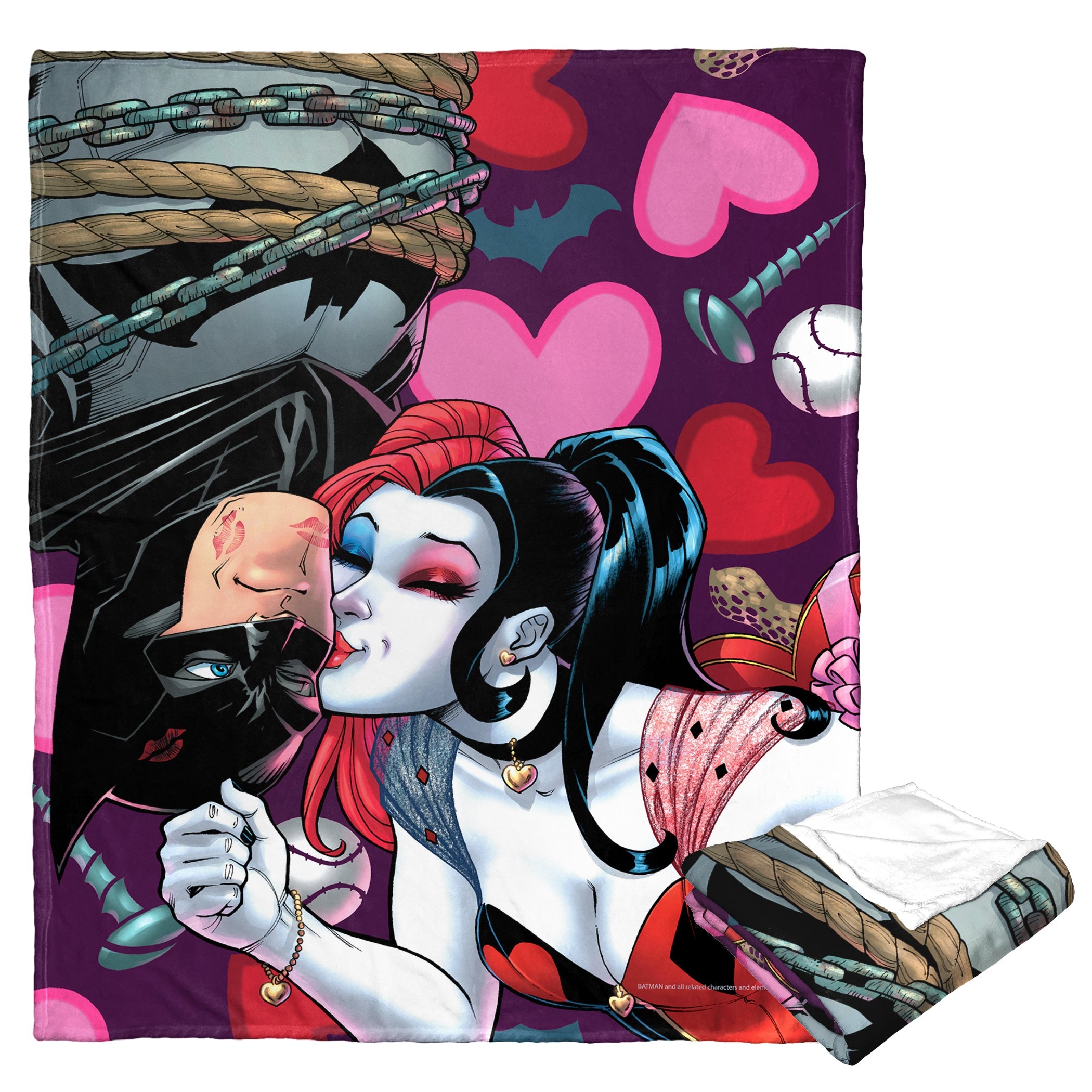 Warner Bros. Batman Harley And Batsy Silk Touch Throw Blanket 50x60 Inches