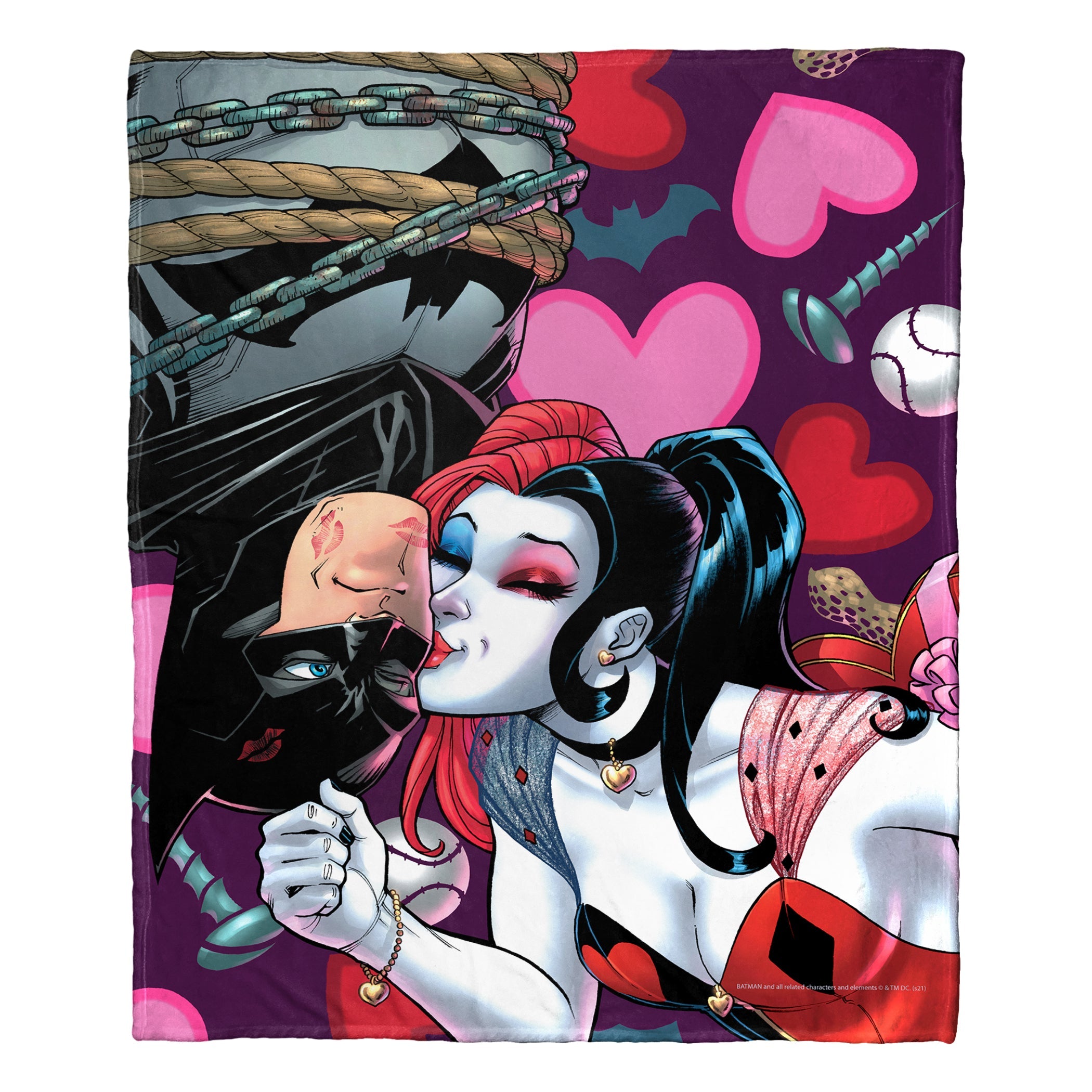 Warner Bros. Batman Harley And Batsy Silk Touch Throw Blanket 50x60 Inches