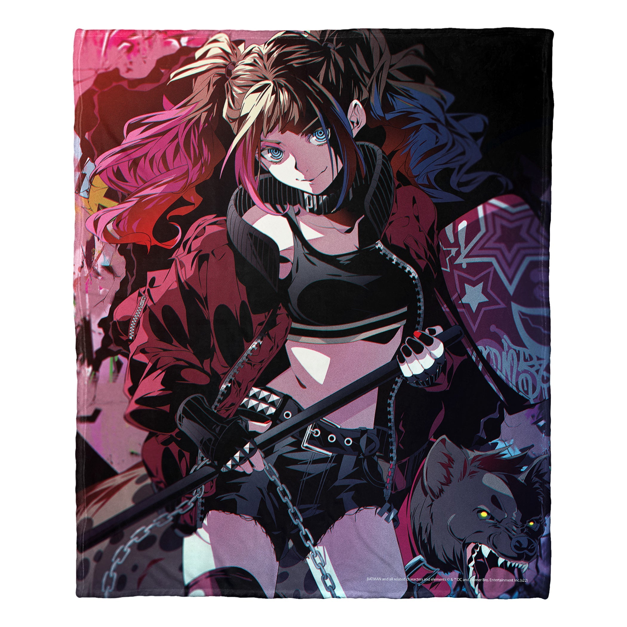Warner Bros. Batman Anime Harley Silk Touch Throw Blanket 50x60 Inches