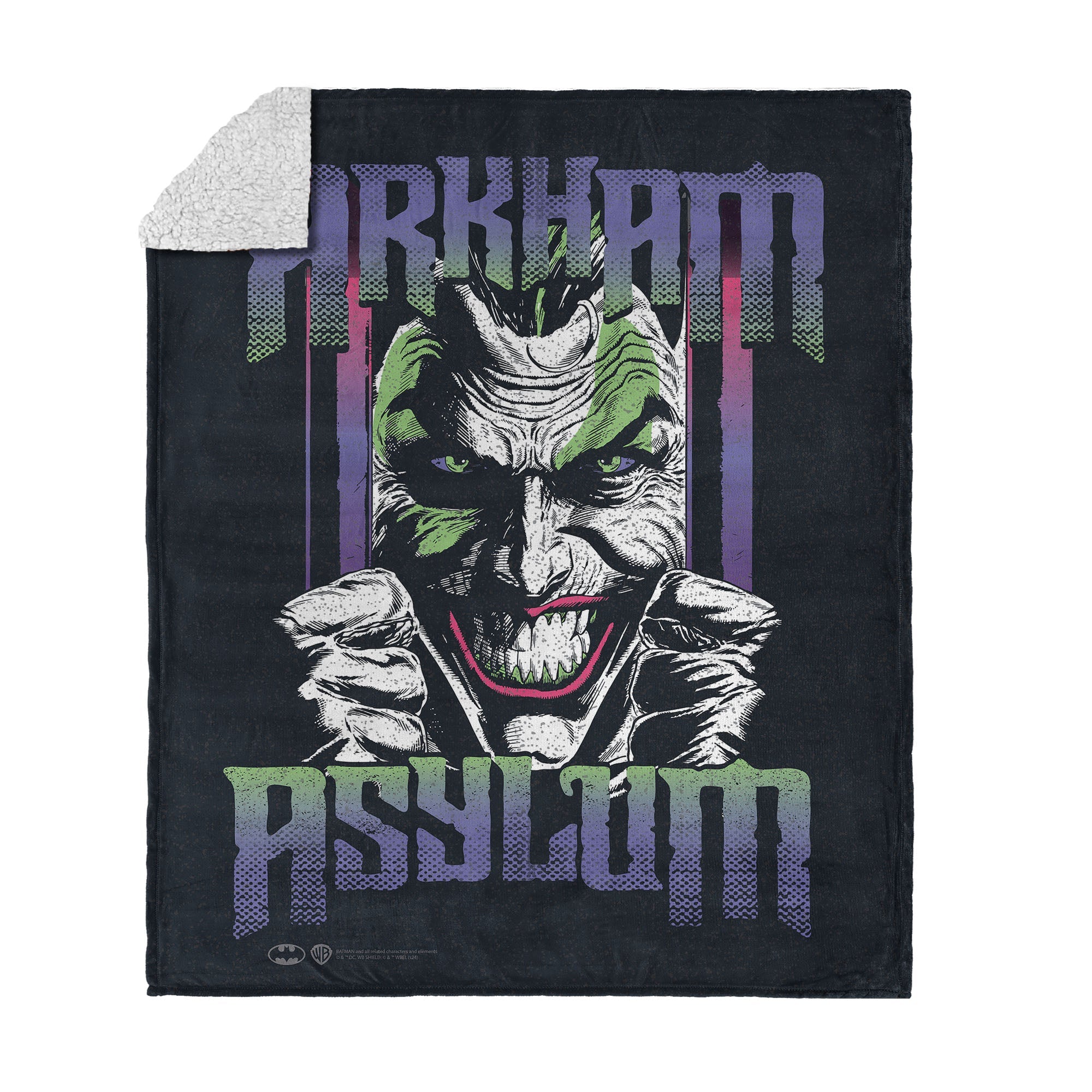 Warner Bros. DC Arkham Asylum Silk Touch Sherpa Throw Blanket 50x60 Inches