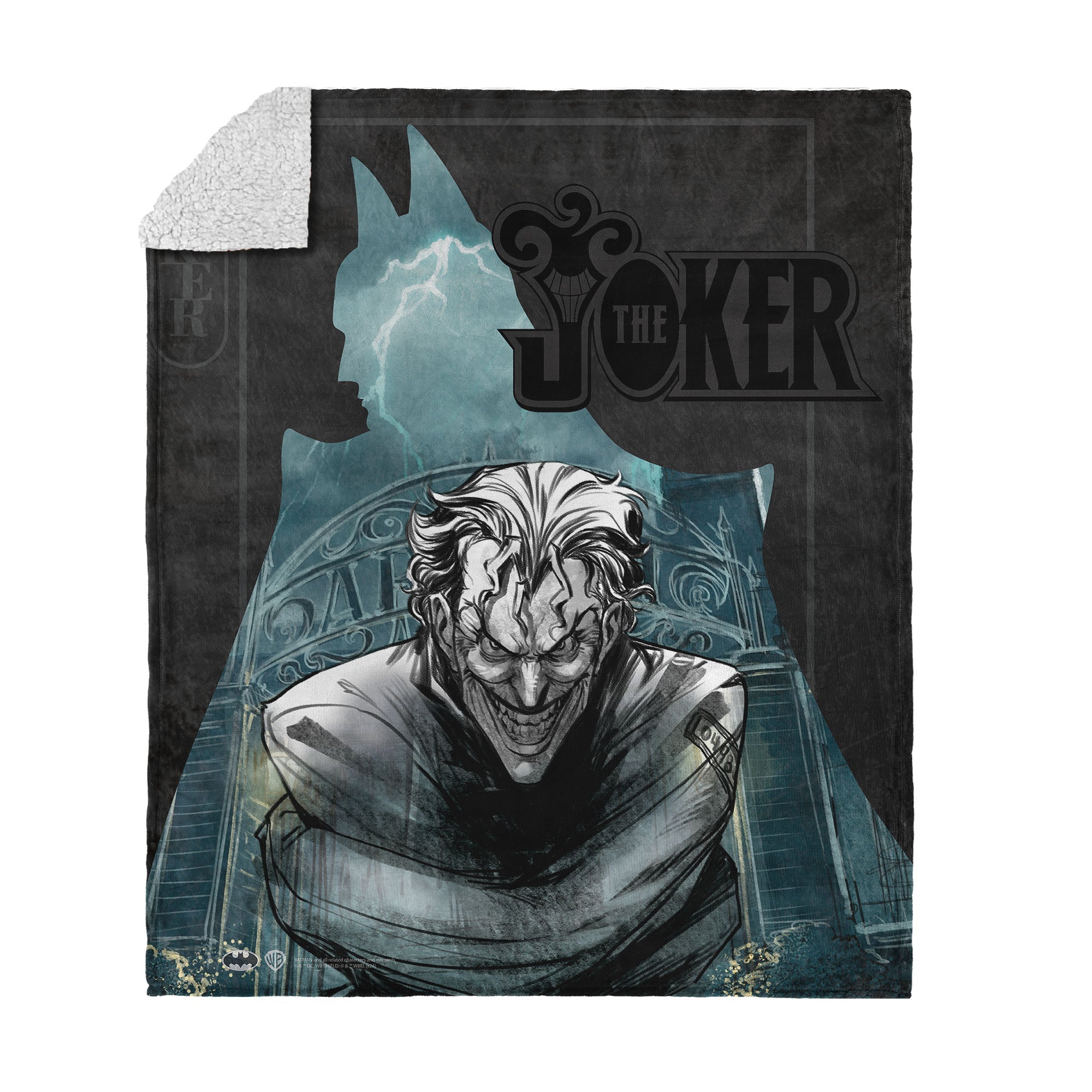 Warner Bros. DC Joker's Embrace Silk Touch Sherpa Throw Blanket 50x60 Inches