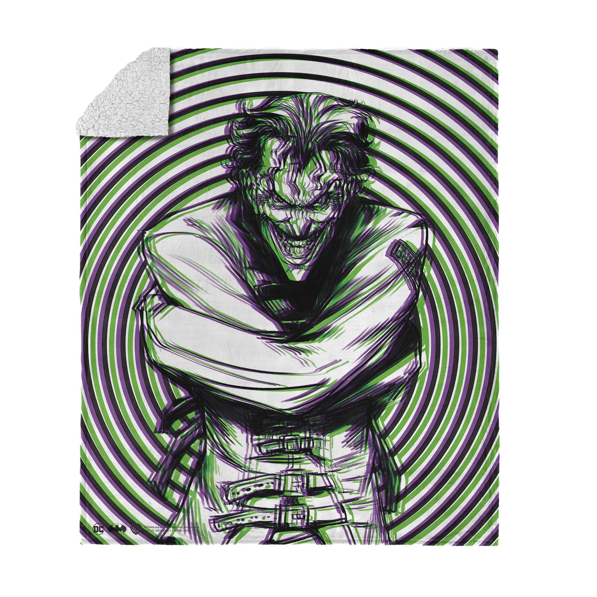 Warner Bros. DC Laughing Man Silk Touch Sherpa Throw Blanket 50x60 Inches