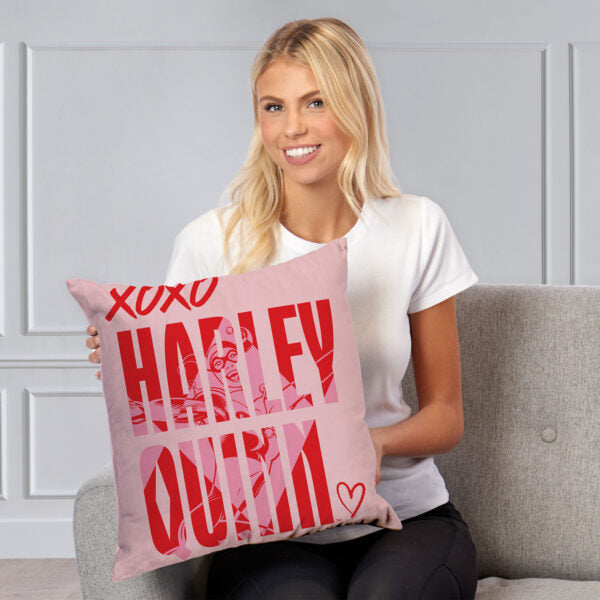 DC Comics Harleys Love Throw Pillow 18x18 inches