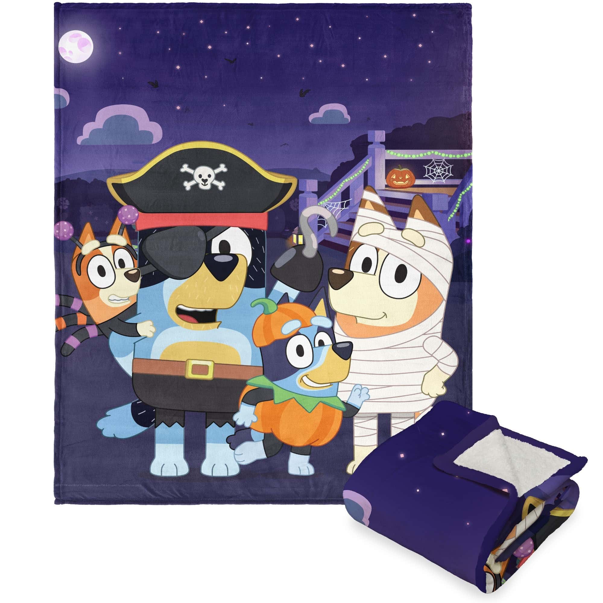 Bluey Family Halloween Silk Touch Sherpa Throw Blanket 50x60 Inches