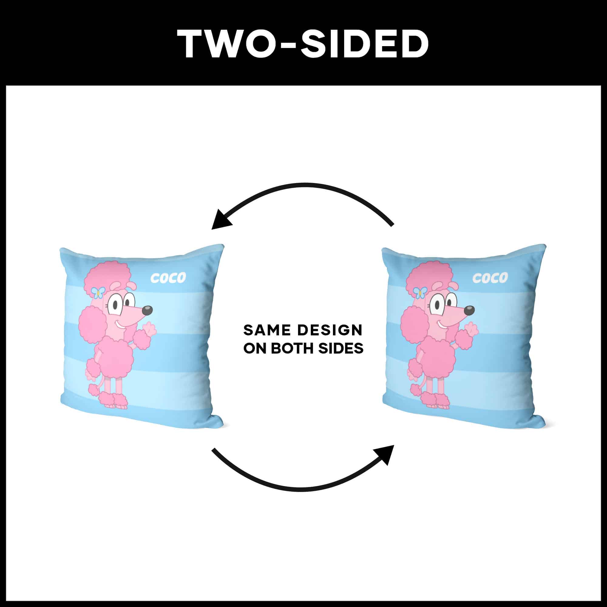 Bluey Roll Call Coco Throw Pillow 18x18 Inches