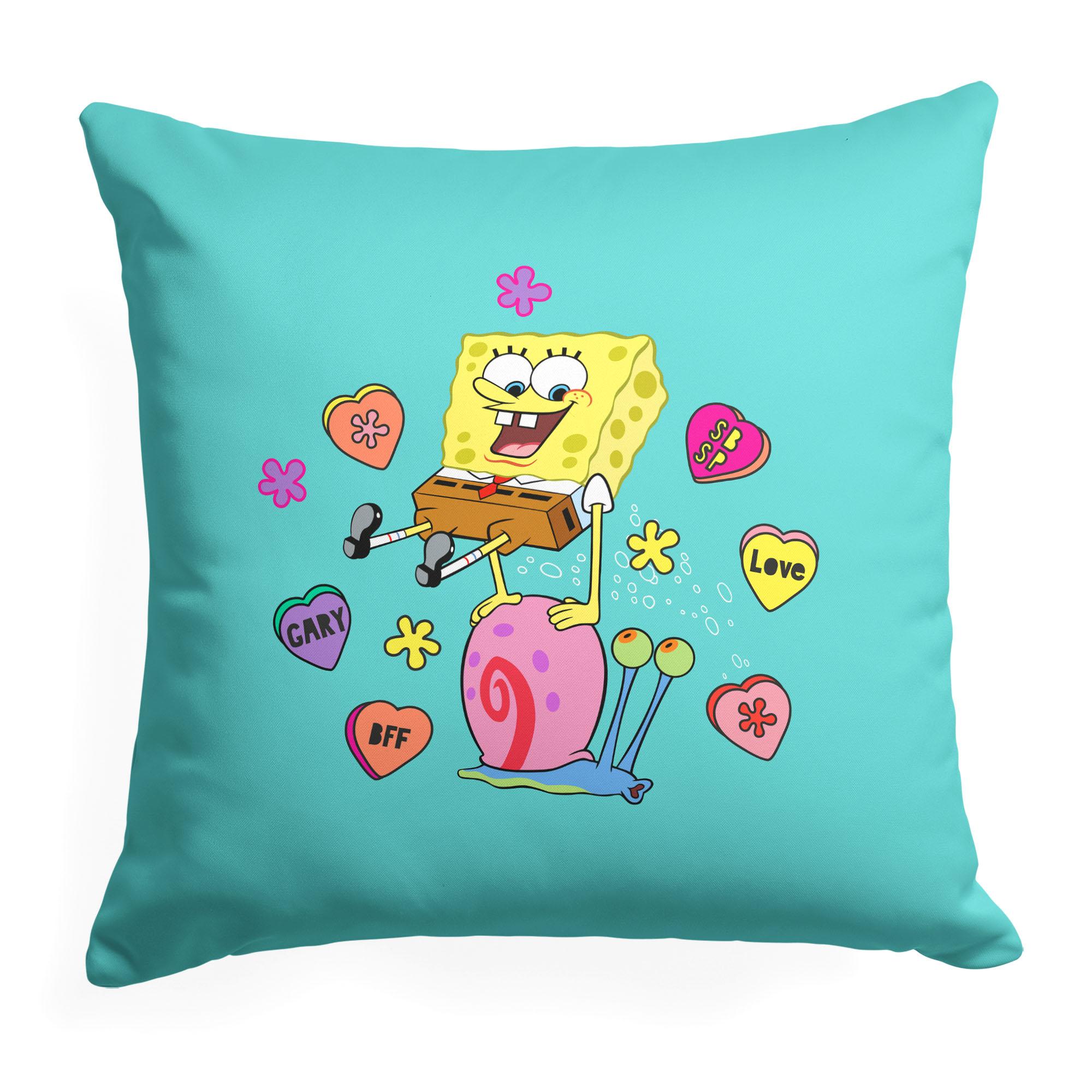 Nickelodeon Spongebob Squarepants Candy Hearts Throw Pillow 18 x 18 inches
