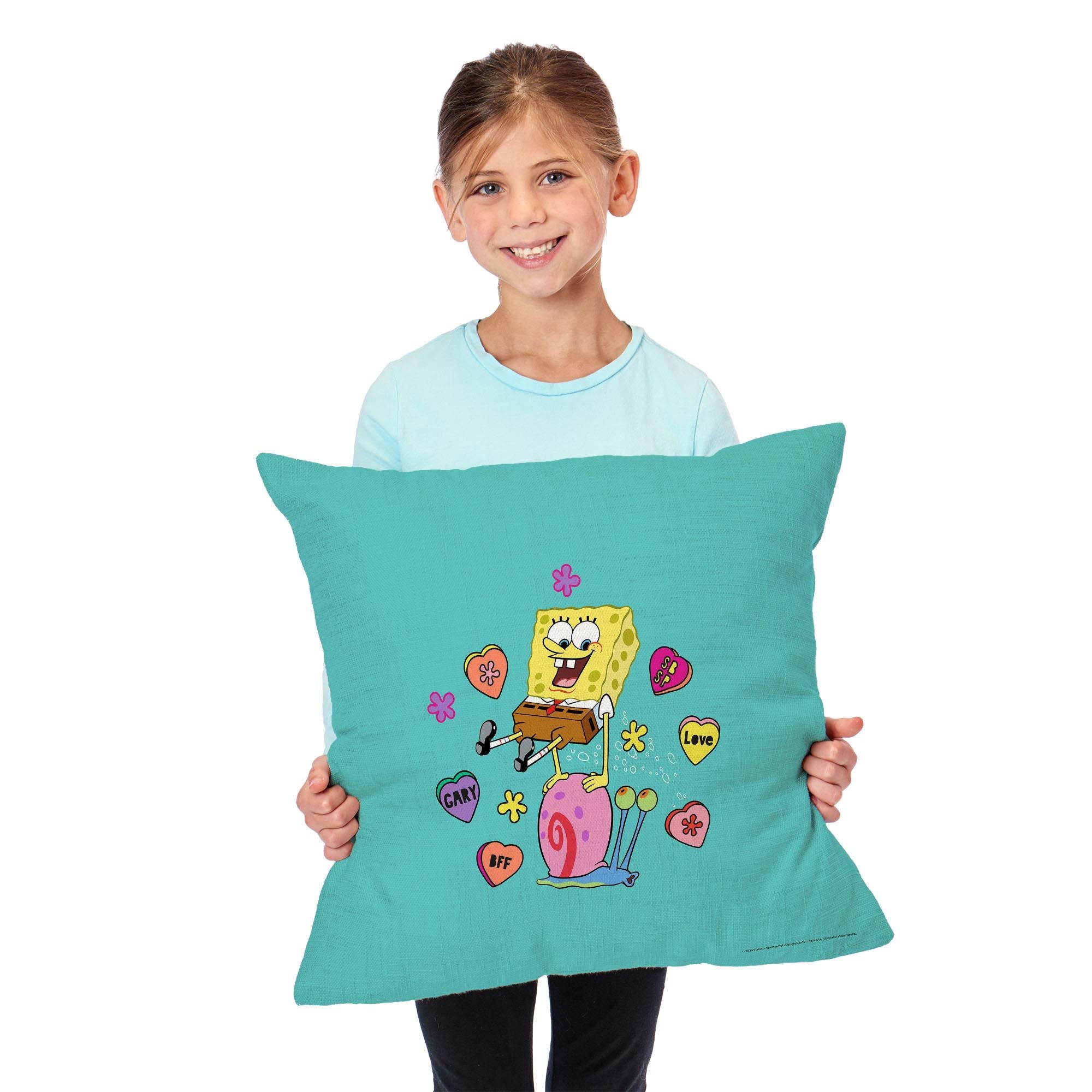 Nickelodeon Spongebob Squarepants Candy Hearts Throw Pillow 18 x 18 inches