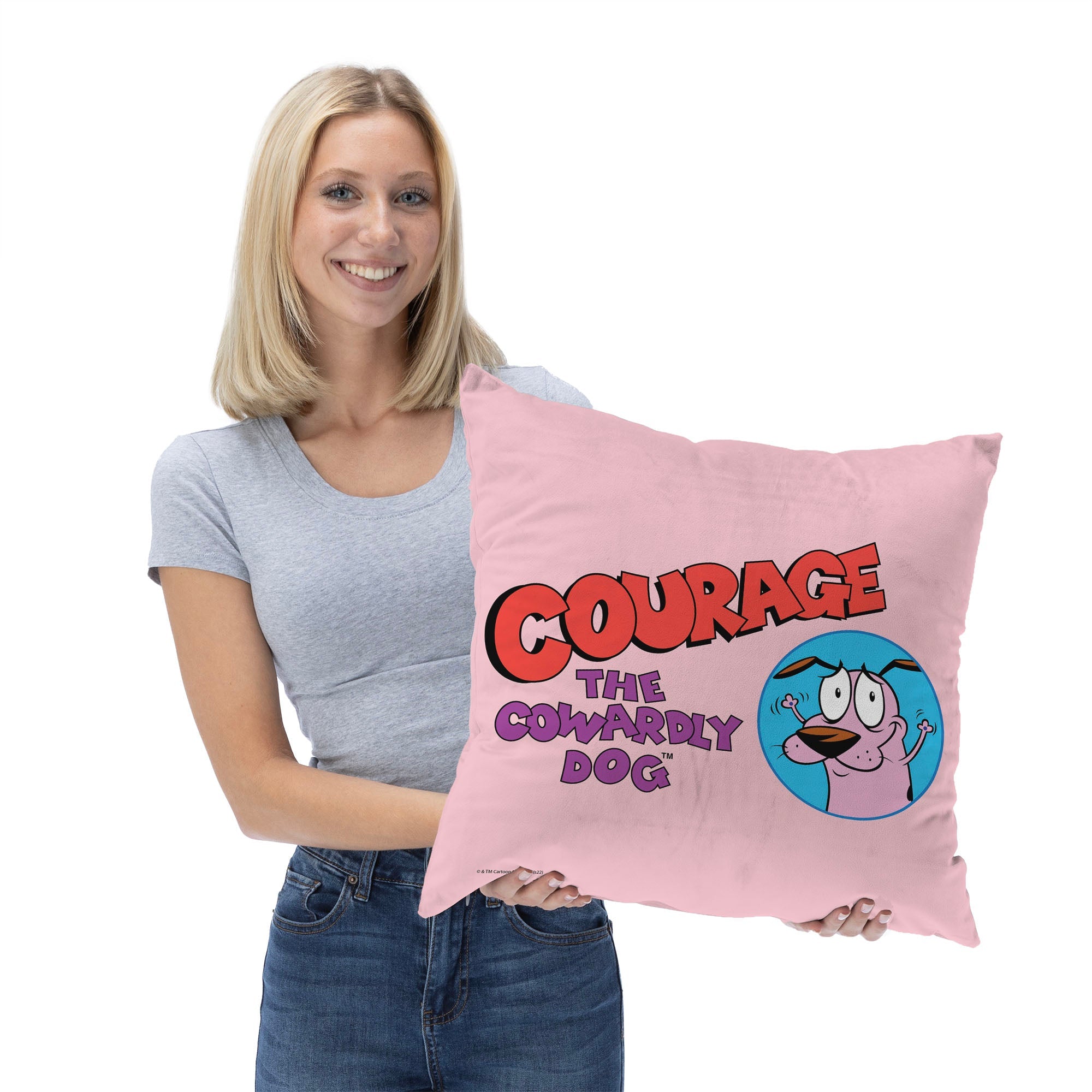 Cartoon Network Courage The Cowardly Dog Courage The Cowardly Dog Throw Pillow 18x18 Inches