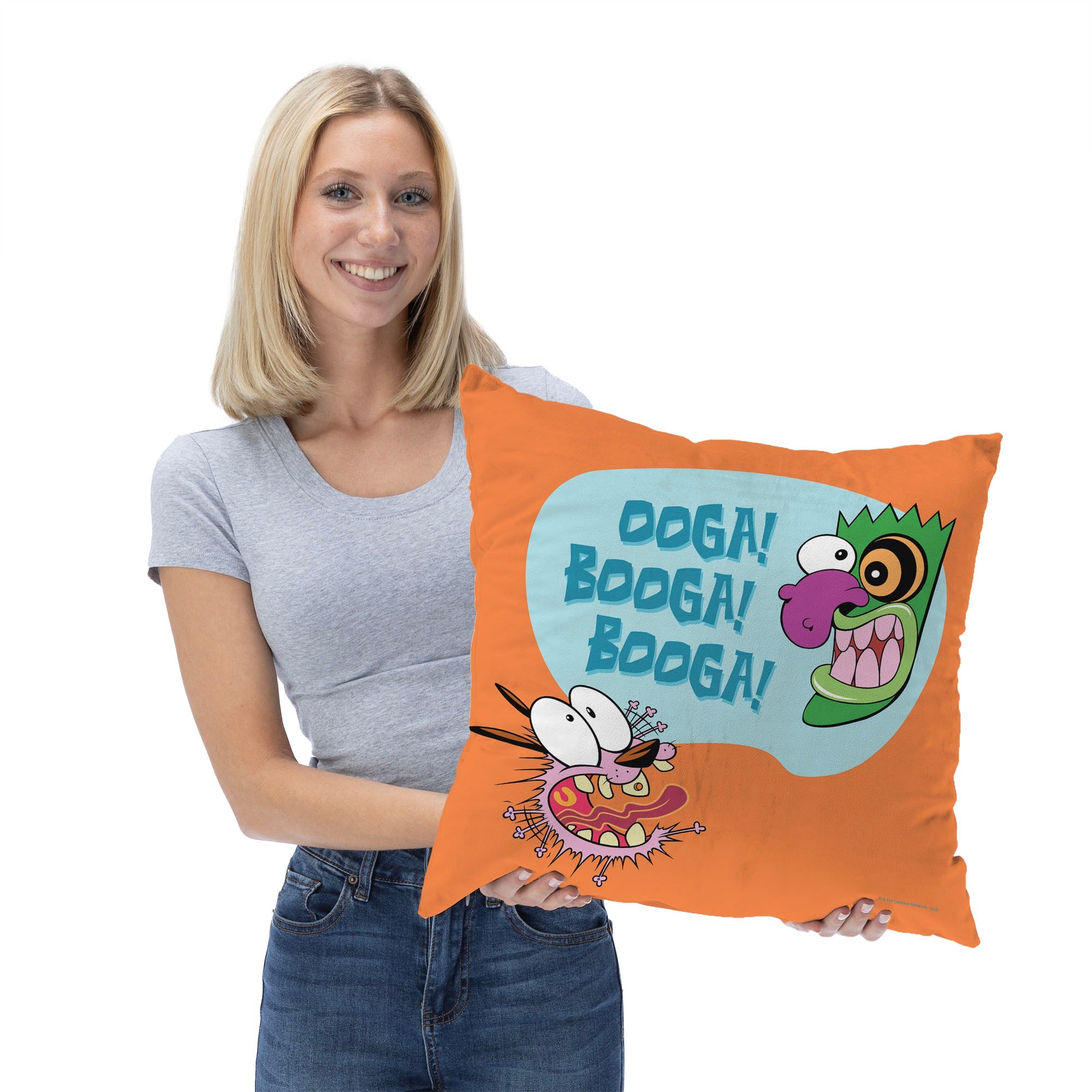 Cartoon Network Courage The Cowardly Dog Ooga Booga Throw Pillow 18x18 Inches