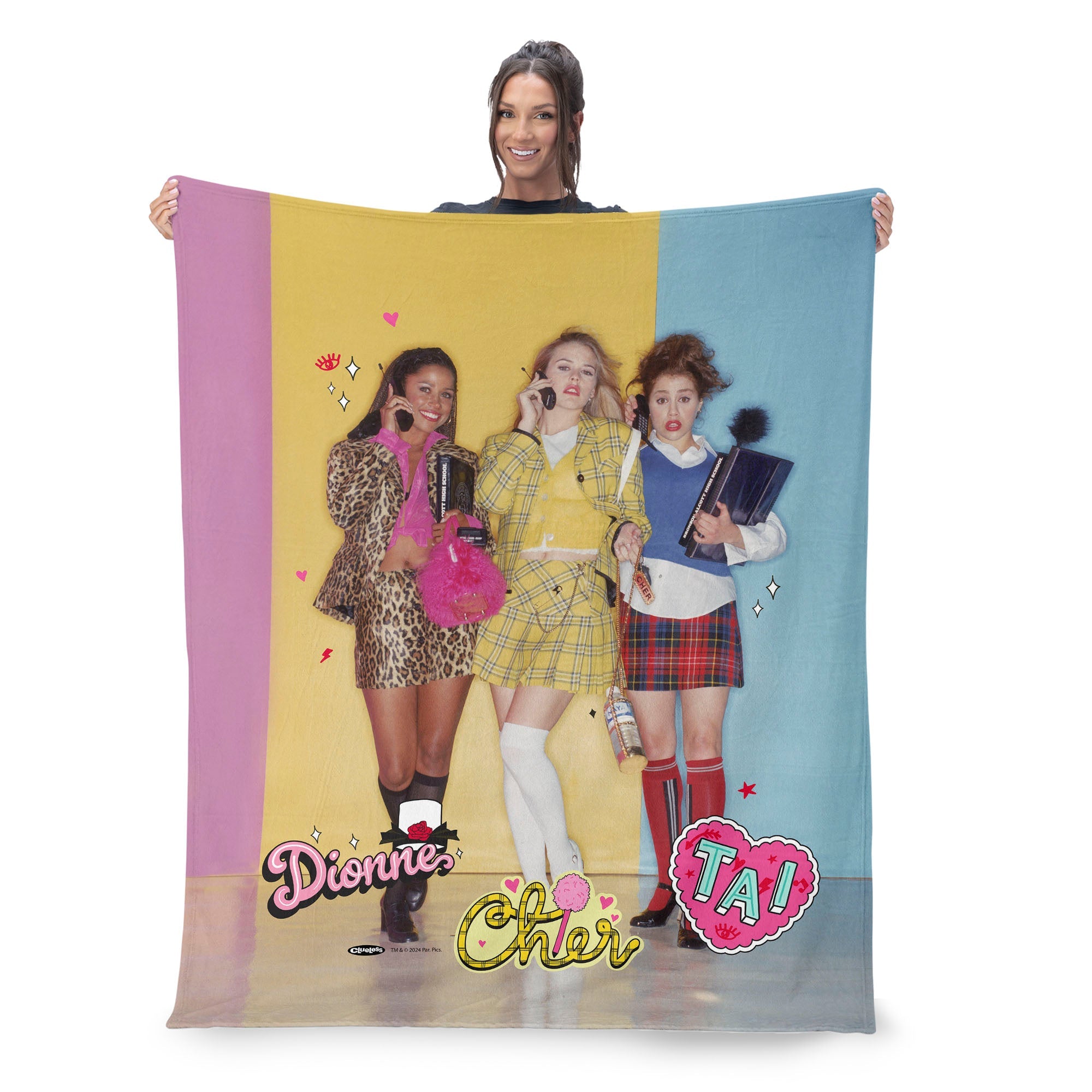Paramount Clueless Dionne Cher Tai Silk Touch Sherpa Throw Blanket 50X60 Inches