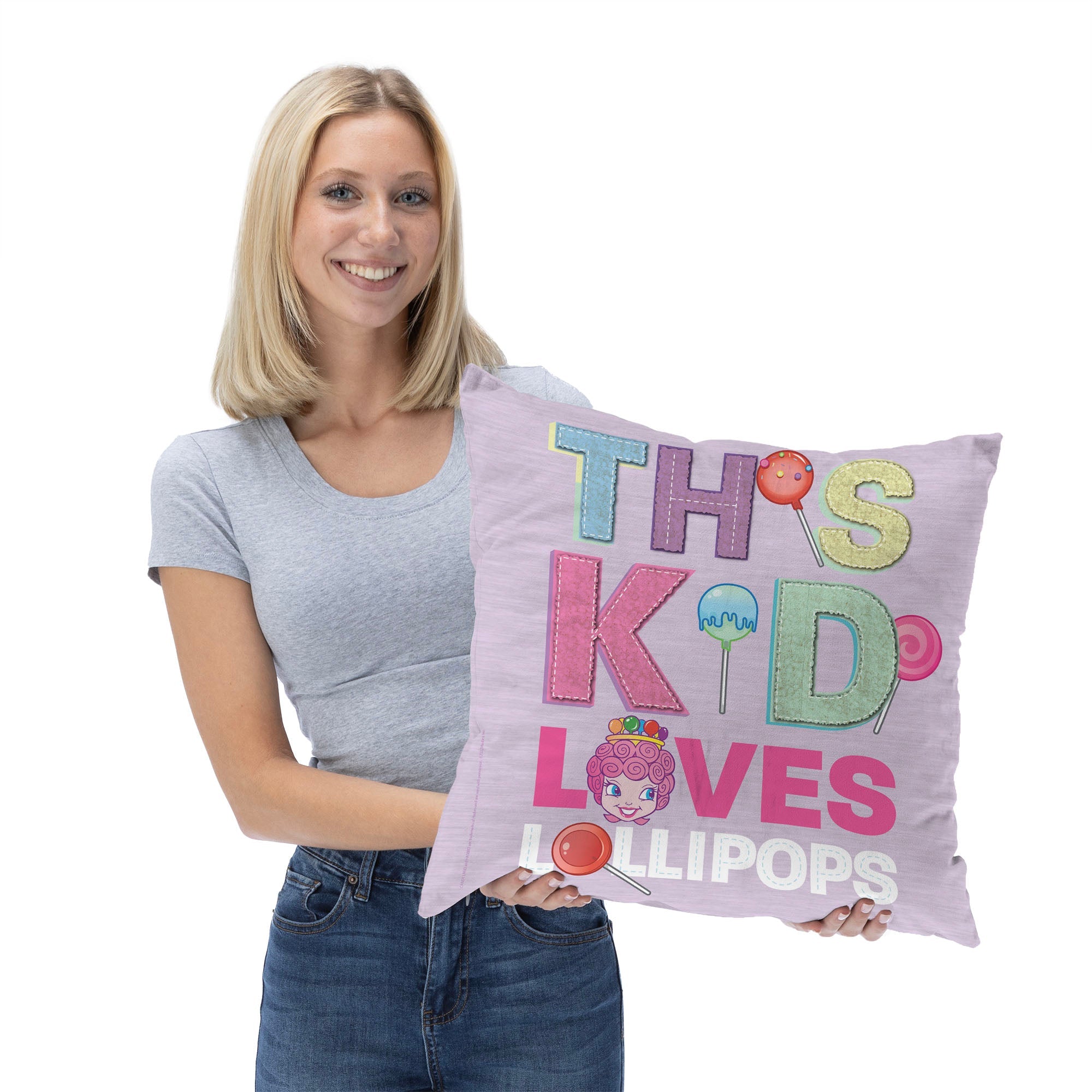 Hasbro Candyland Love Lollipops Throw Pillow 18x18 Inches