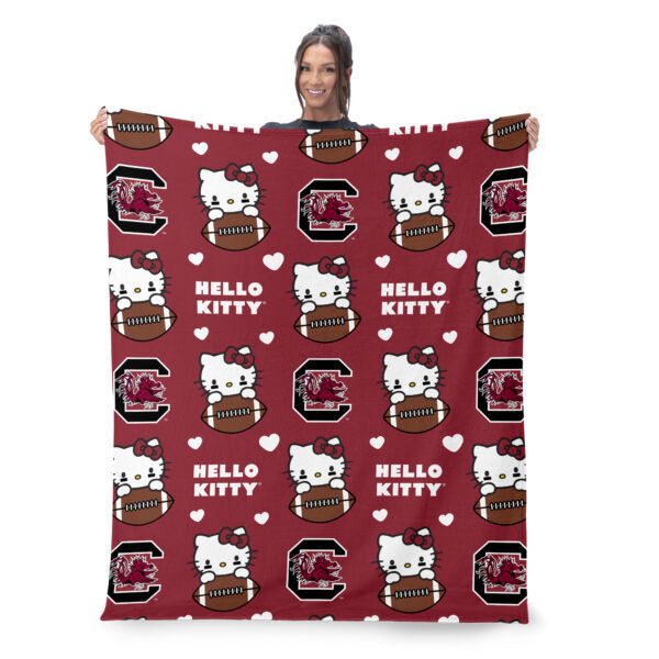 South Carolina Gamecocks Football Ready Hello Kitty Cloud Throw Blanket 60¡Á70 inches