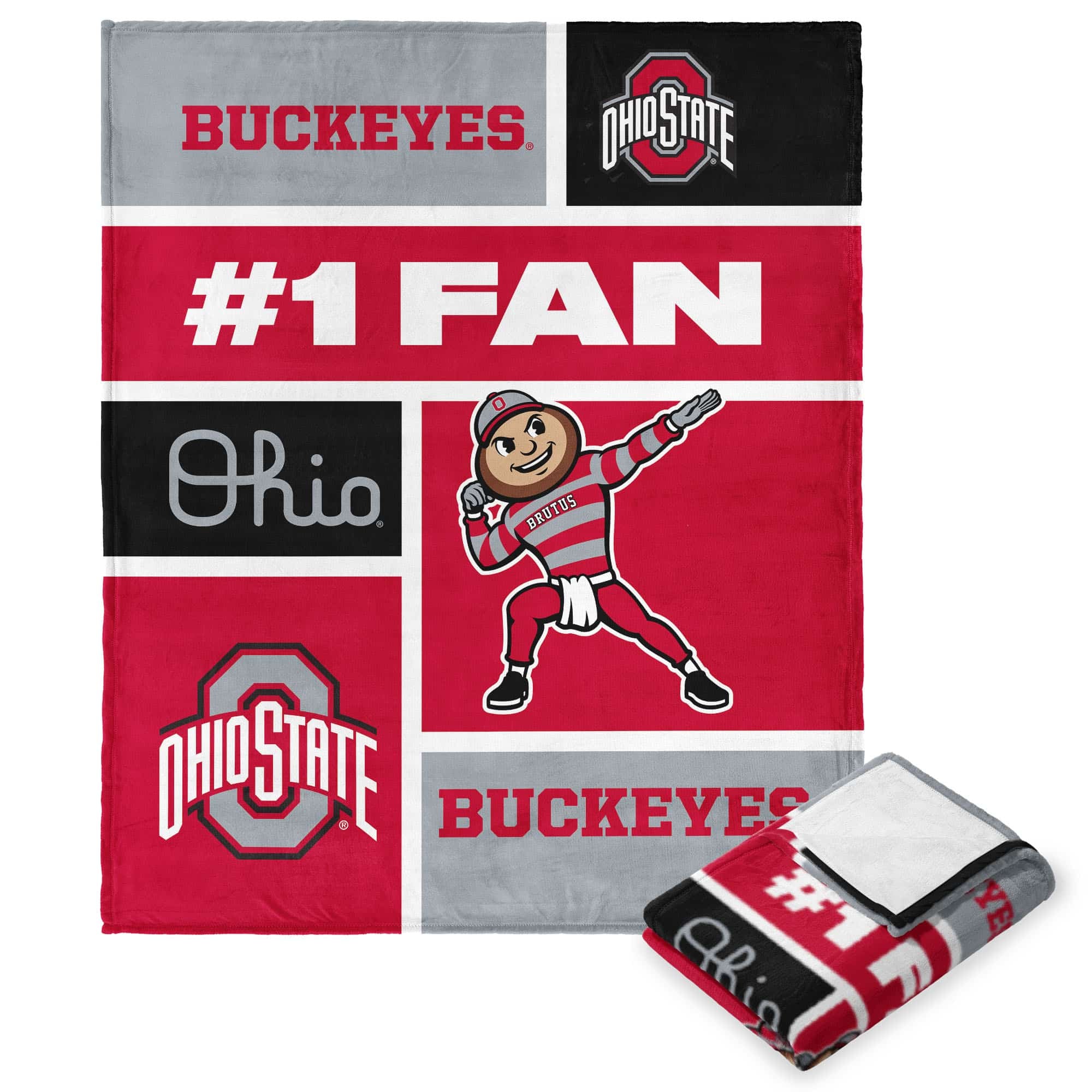 NCAA Number 1 Fan Ohio State Buckeyes Personalized Silk Touch Throw Blanket 50x60 Inches