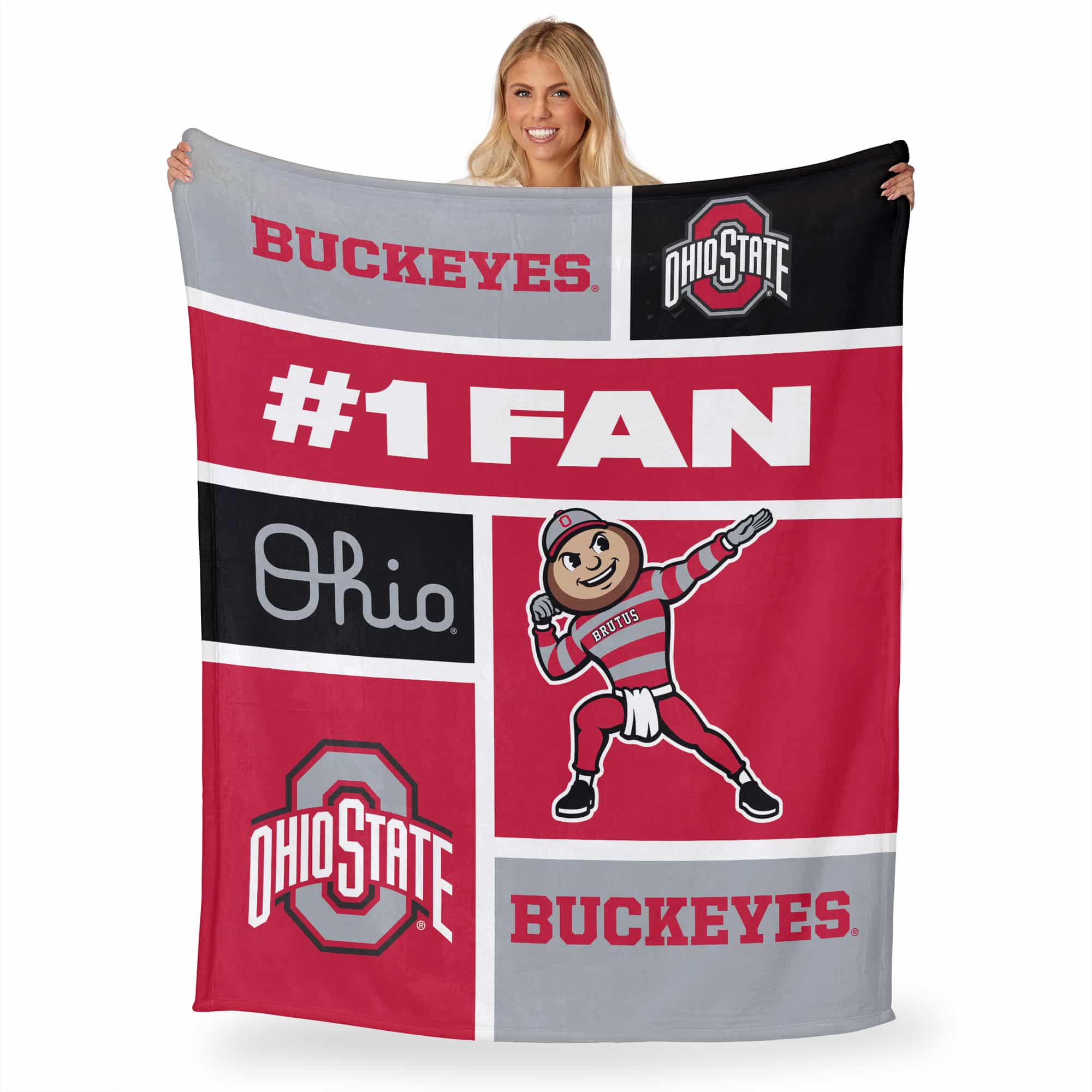 NCAA Number 1 Fan Ohio State Buckeyes Personalized Silk Touch Throw Blanket 50x60 Inches