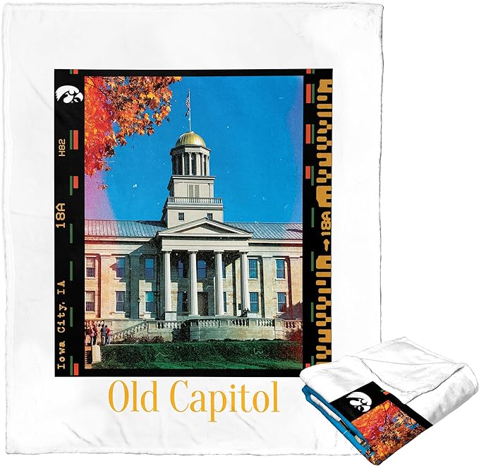 NCAA Campus Life Iowa Hawkeyes Silk Touch Throw Blanket 50x60 Inches