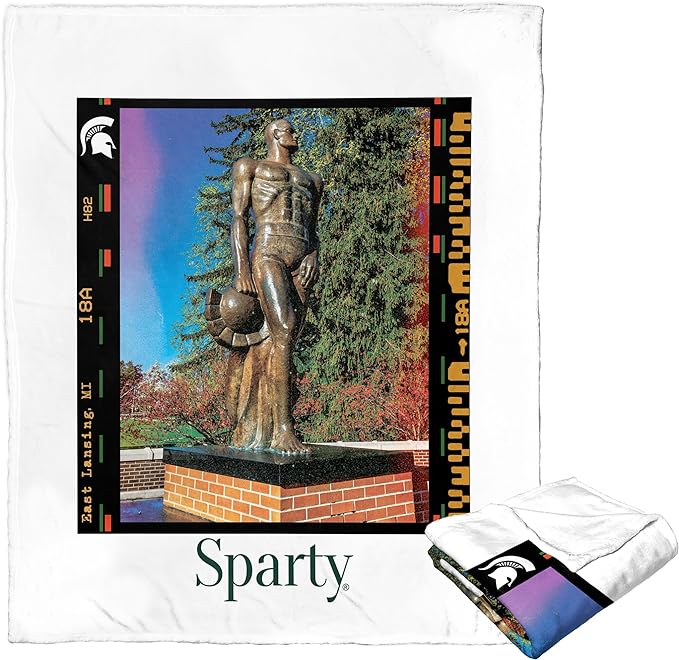 NCAA Campus Life Michigan State Spartans Silk Touch Throw Blanket 50x60 Inches
