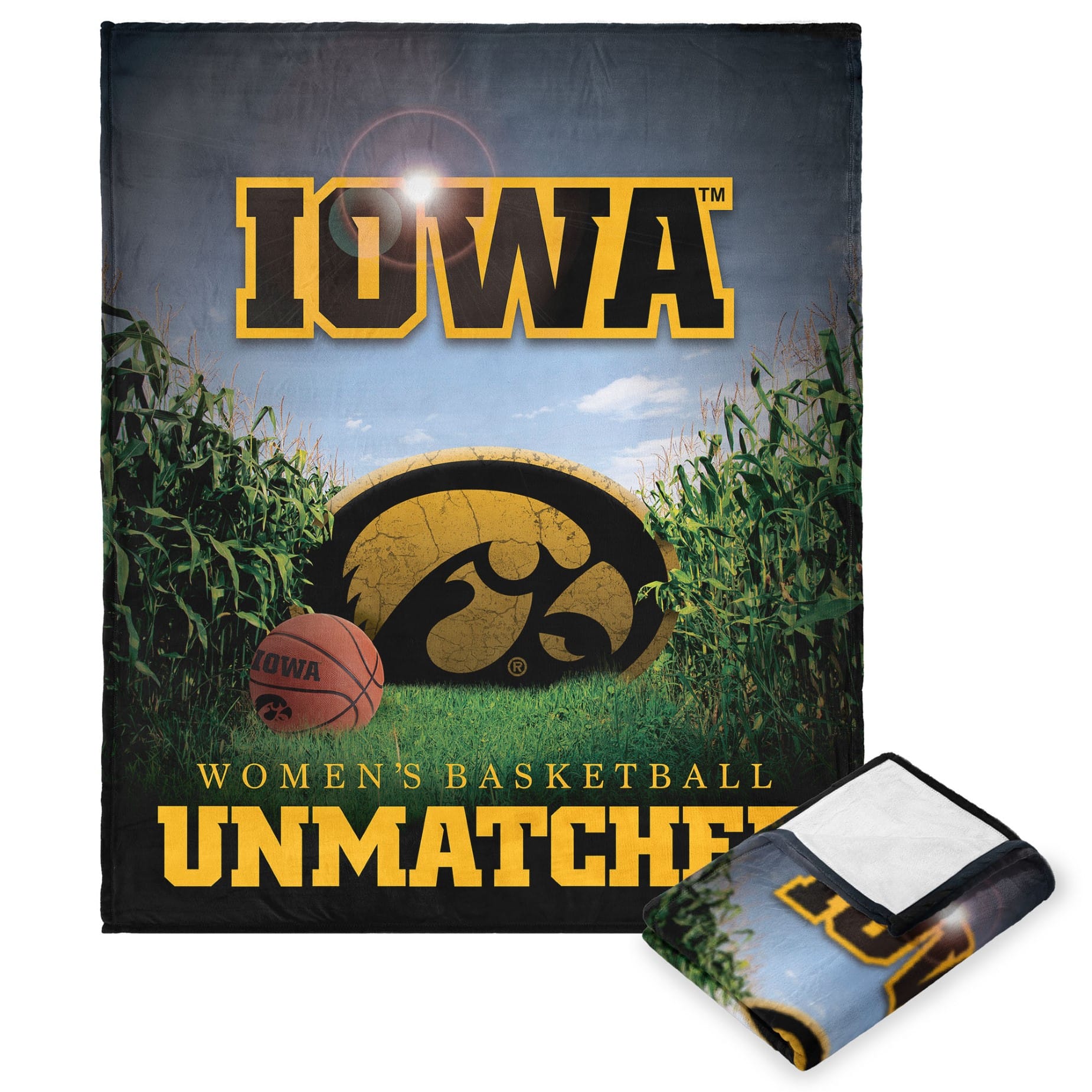 NCAA Iowa Hawkeyes Women's Basketball Unmatched Silk Touch Throw Blanket 50x60 Inches