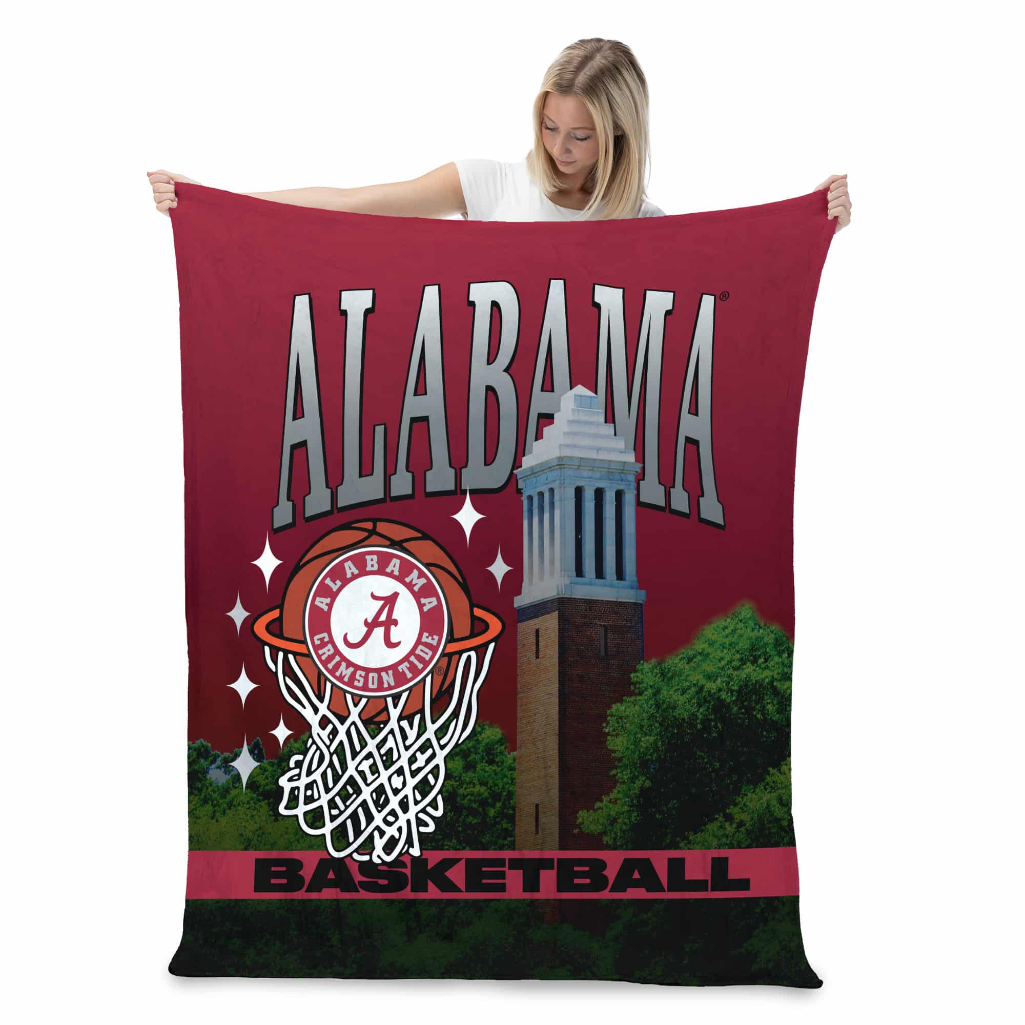 NCAA Alabama Crimson Tide BBall Love Silk Touch Throw Blanket 50x60 Inches