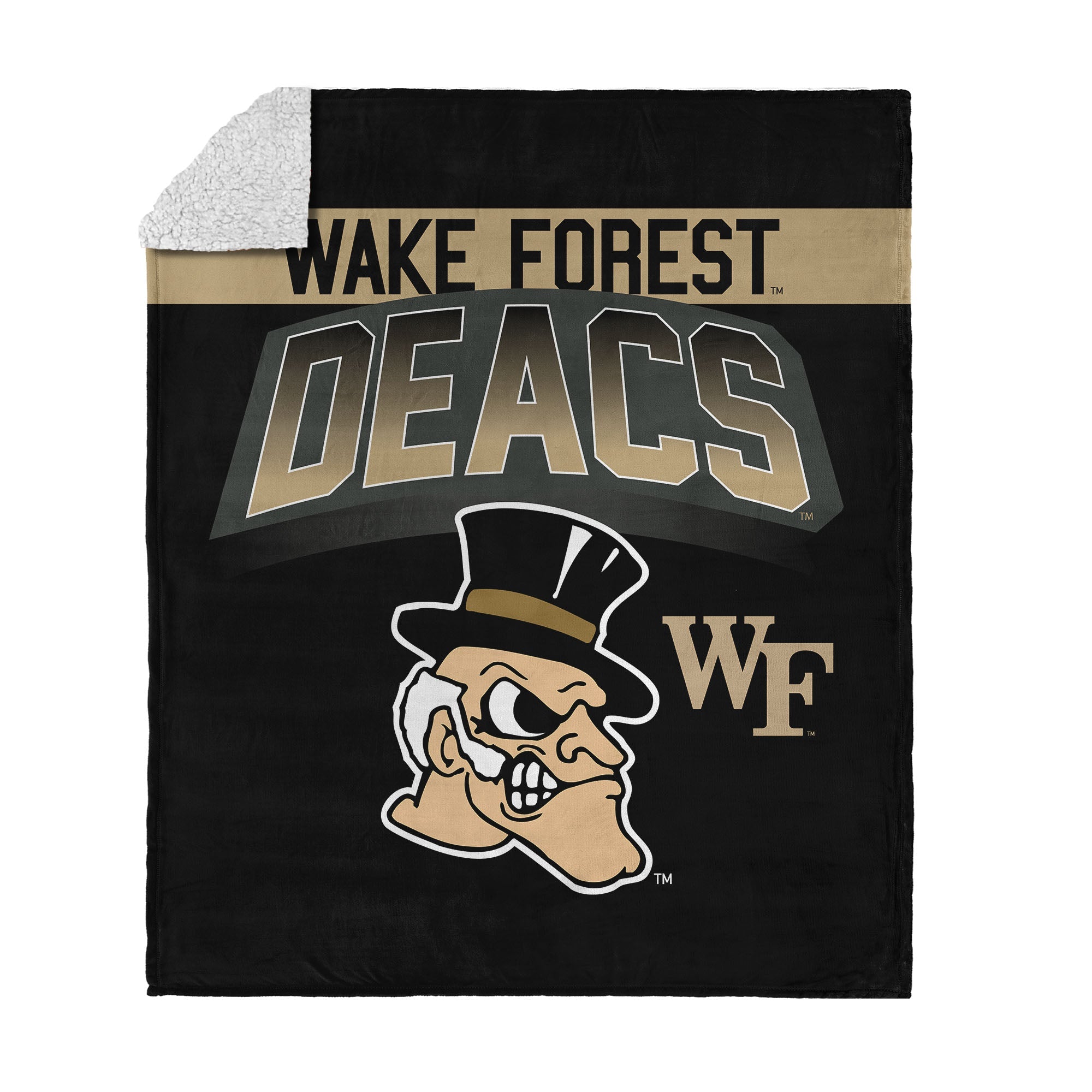 Wake Forest Demon Deacons Silk Touch Sherpa Throw Blanket 50x60 Inches