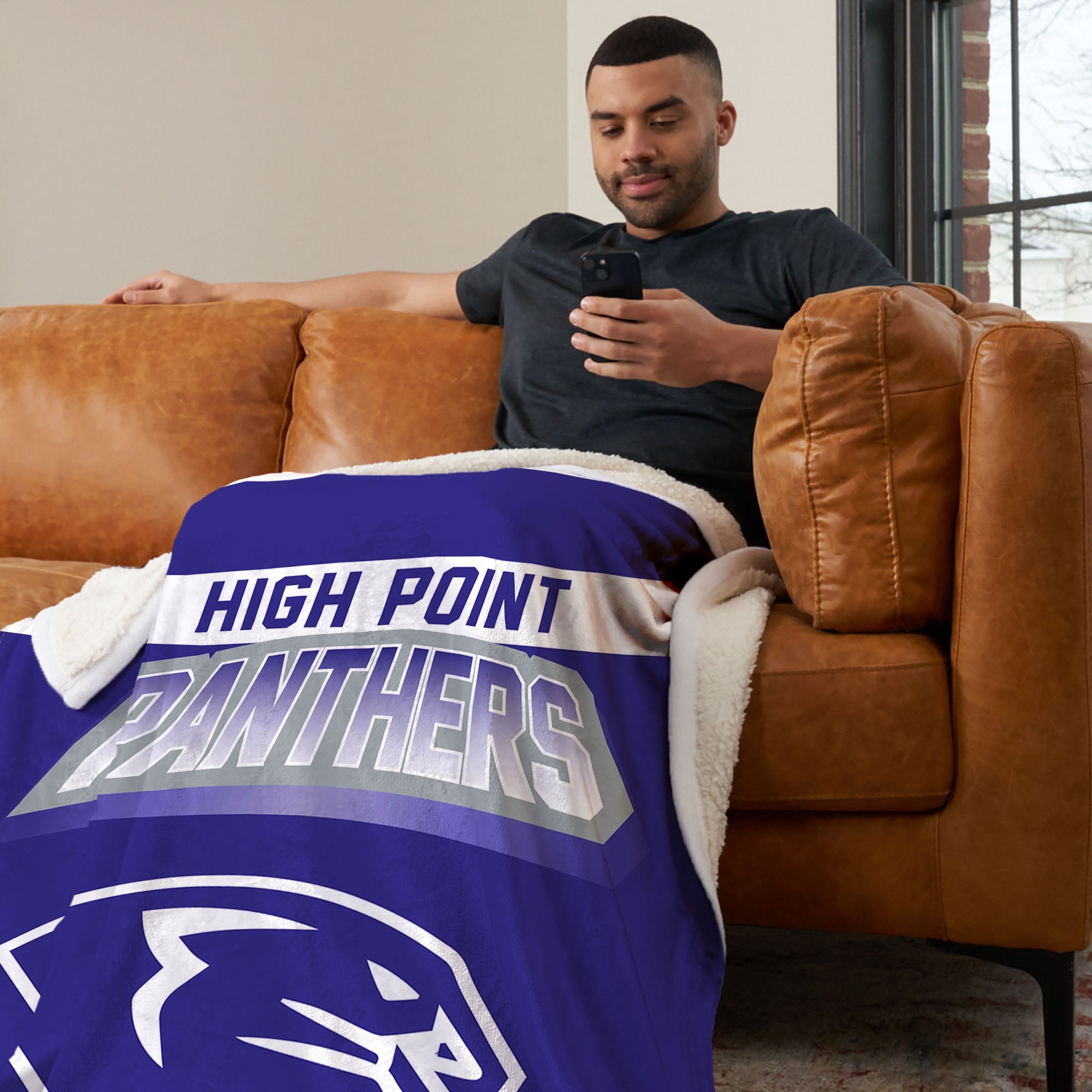 High Point Panthers Silk Touch Sherpa Throw Blanket 50x60 Inches