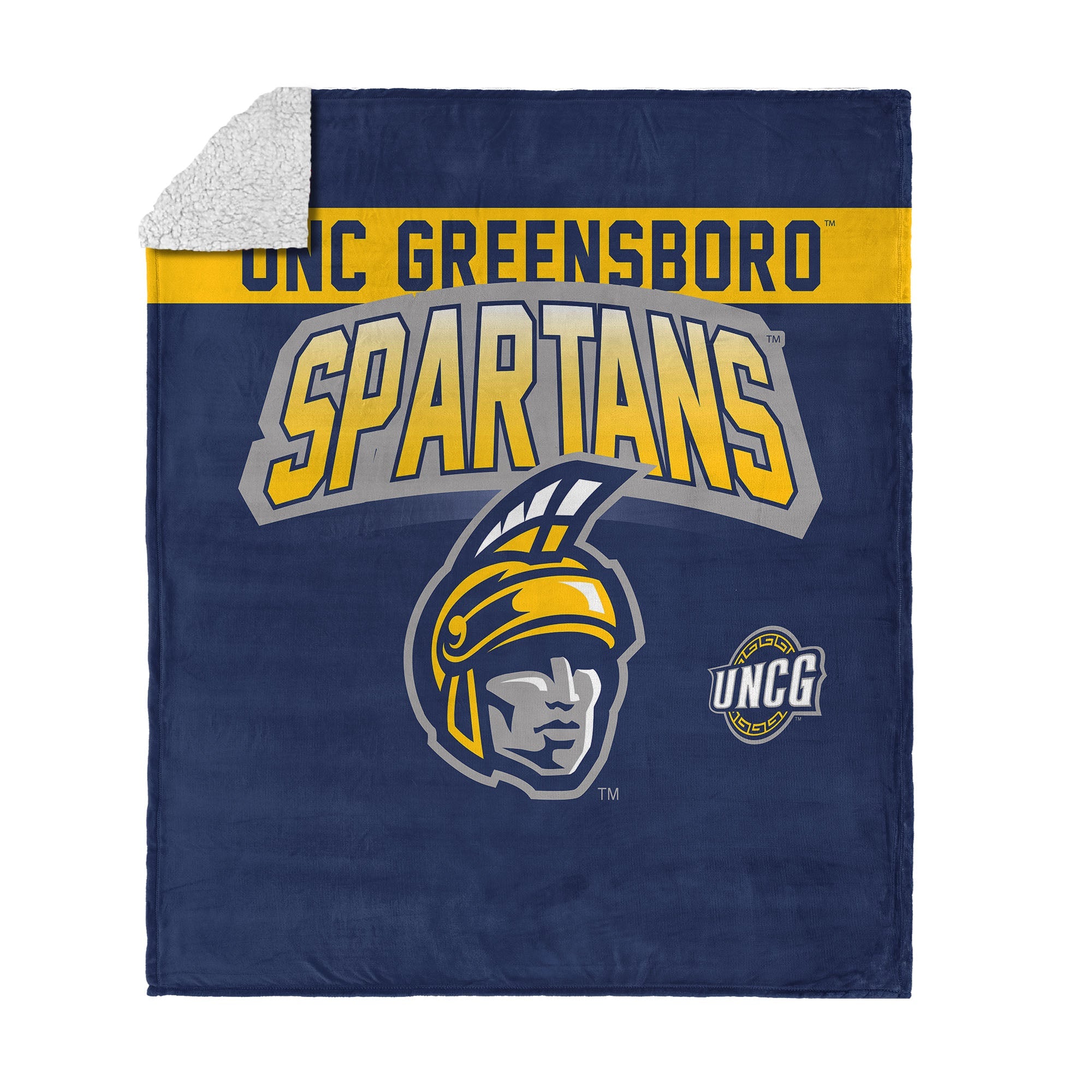 UNC Greensboro Spartans Silk Touch Sherpa Throw Blanket 50x60 Inches