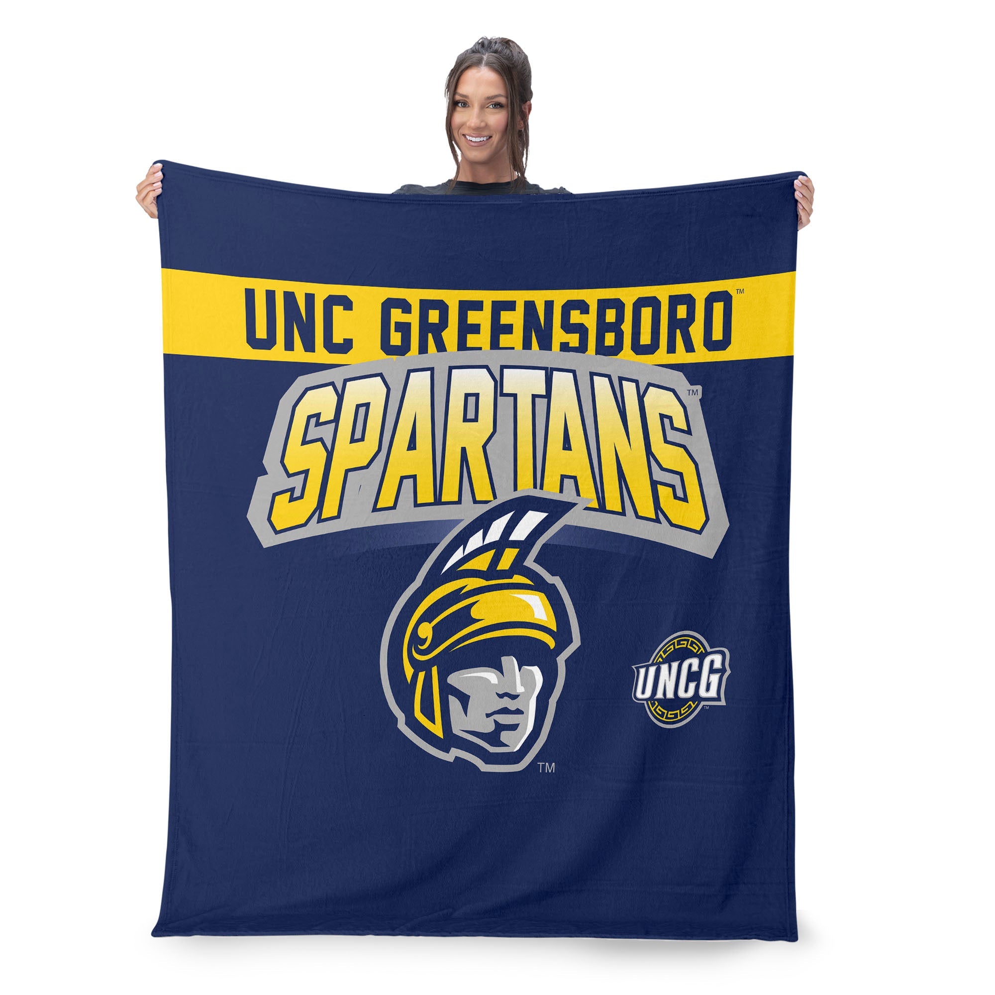 UNC Greensboro Spartans Silk Touch Sherpa Throw Blanket 50x60 Inches