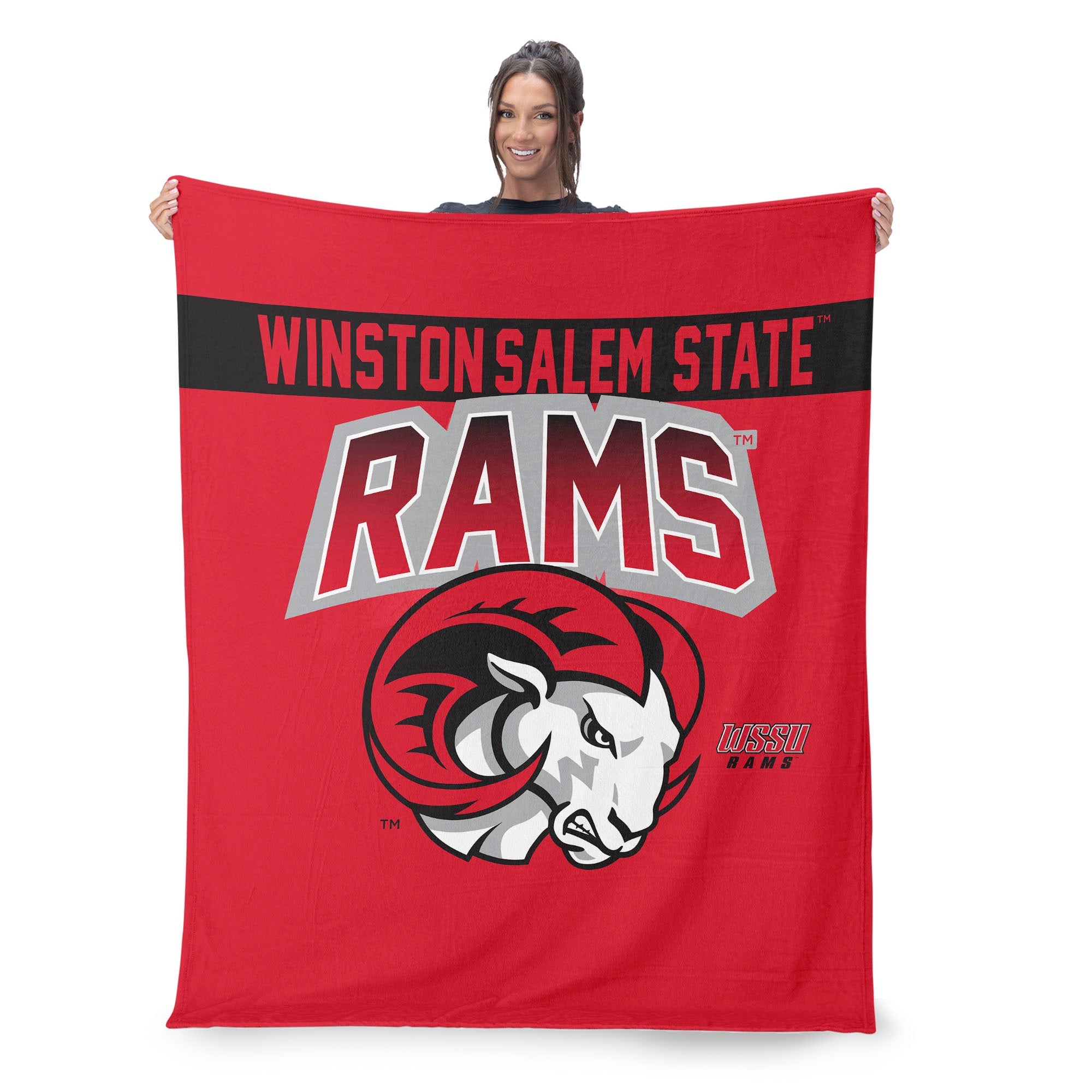 Winston-Salem State Rams Silk Touch Sherpa Throw Blanket 50x60