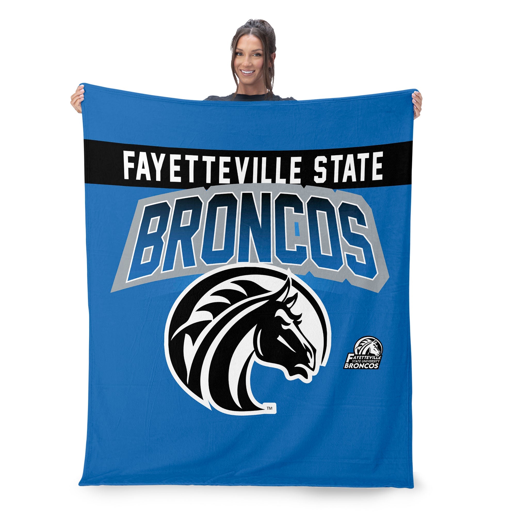 Fayetteville State Broncos Silk Touch Sherpa Throw Blanket 50x60 Inches