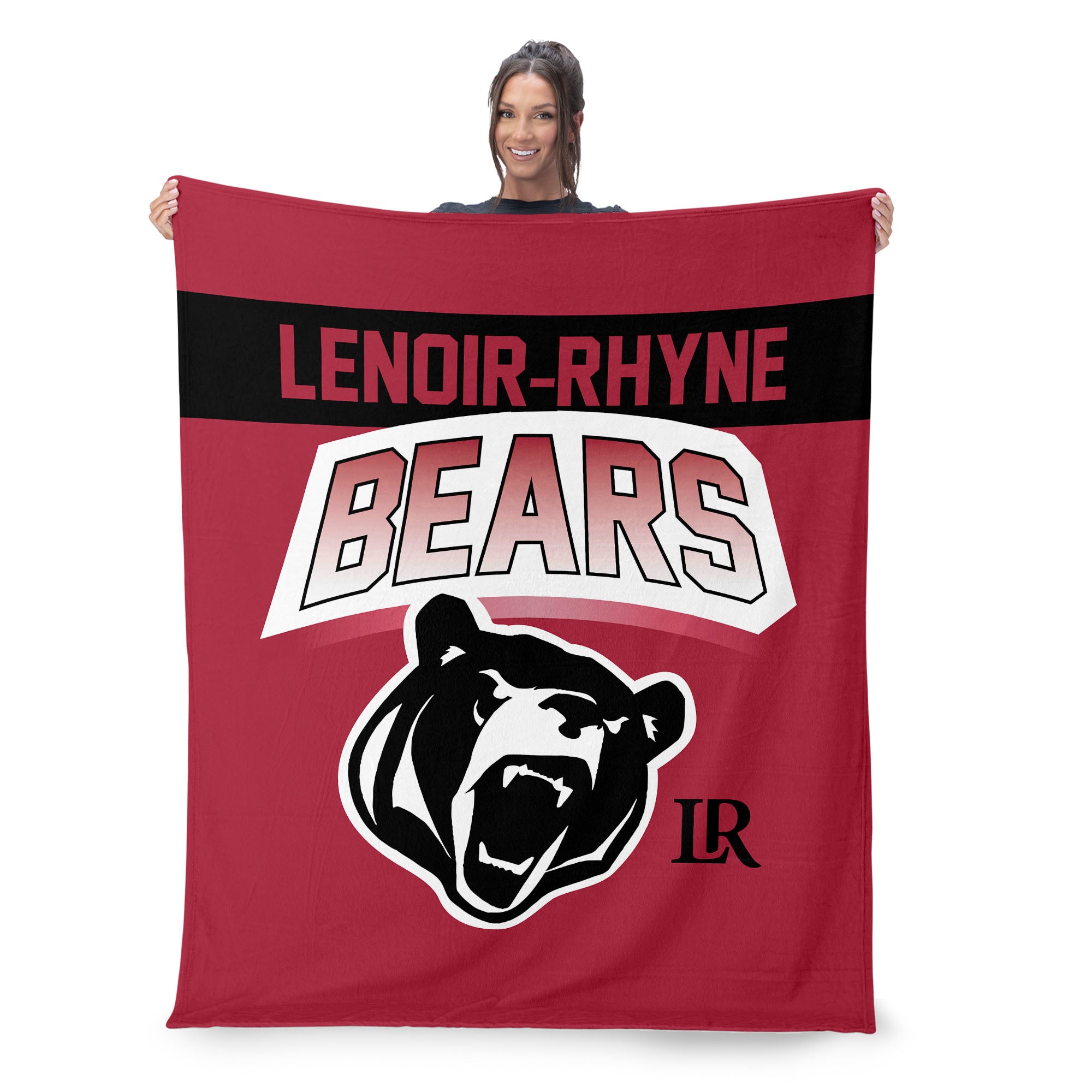 Lenoir-Rhyne Bears Silk Touch Sherpa Throw Blanket 50x60 Inches