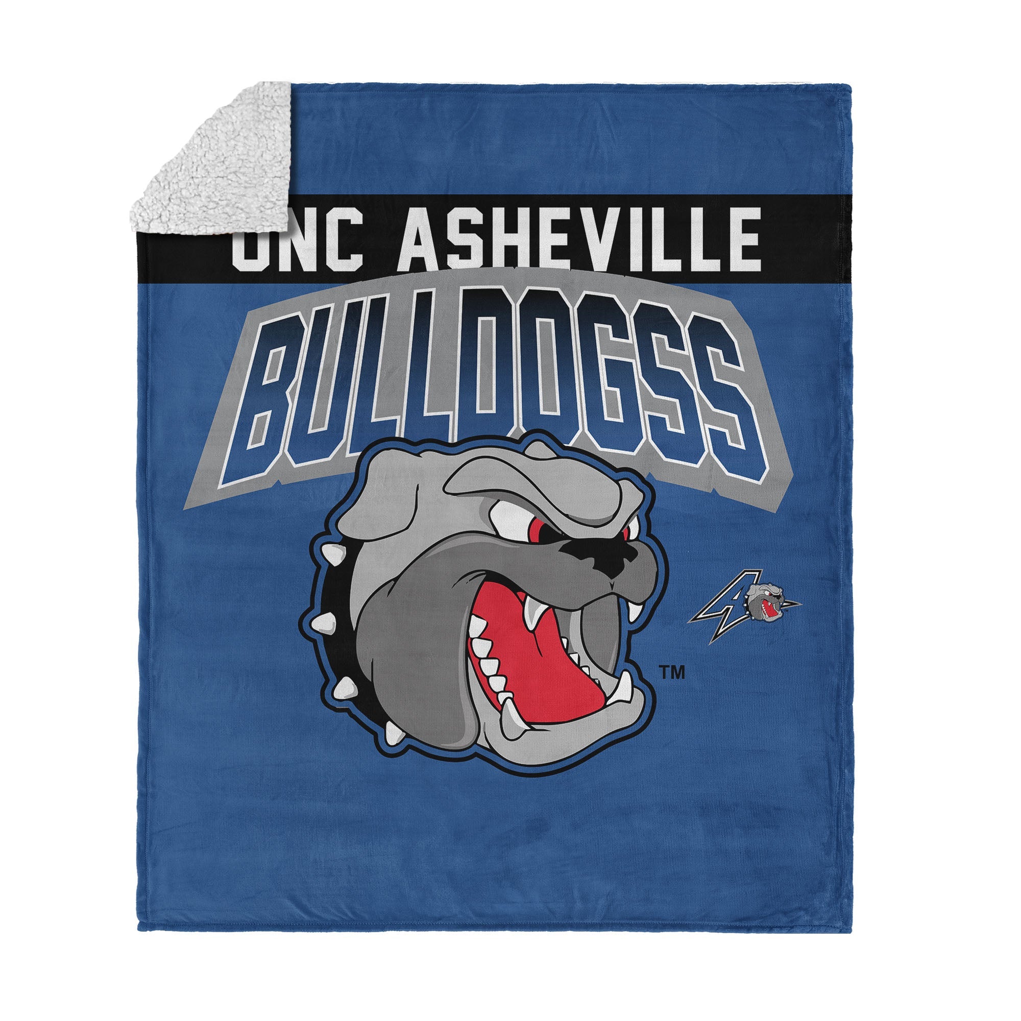 UNC Asheville Bulldogs Silk Touch Sherpa Throw Blanket 50x60 Inches
