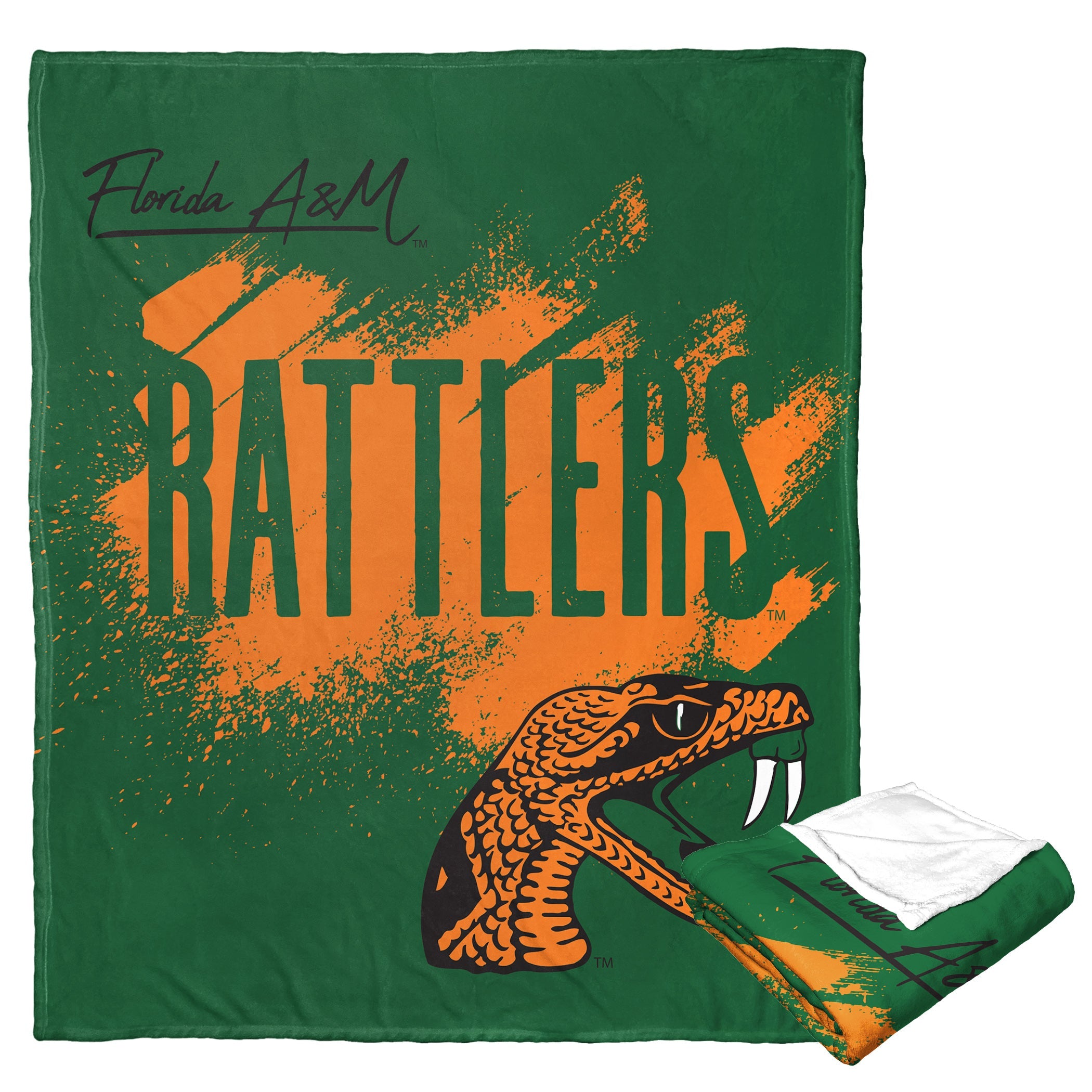 NCAA Florida A&M Rattlers School Tradition Silk Touch Throw Blanket 50x60 Inches