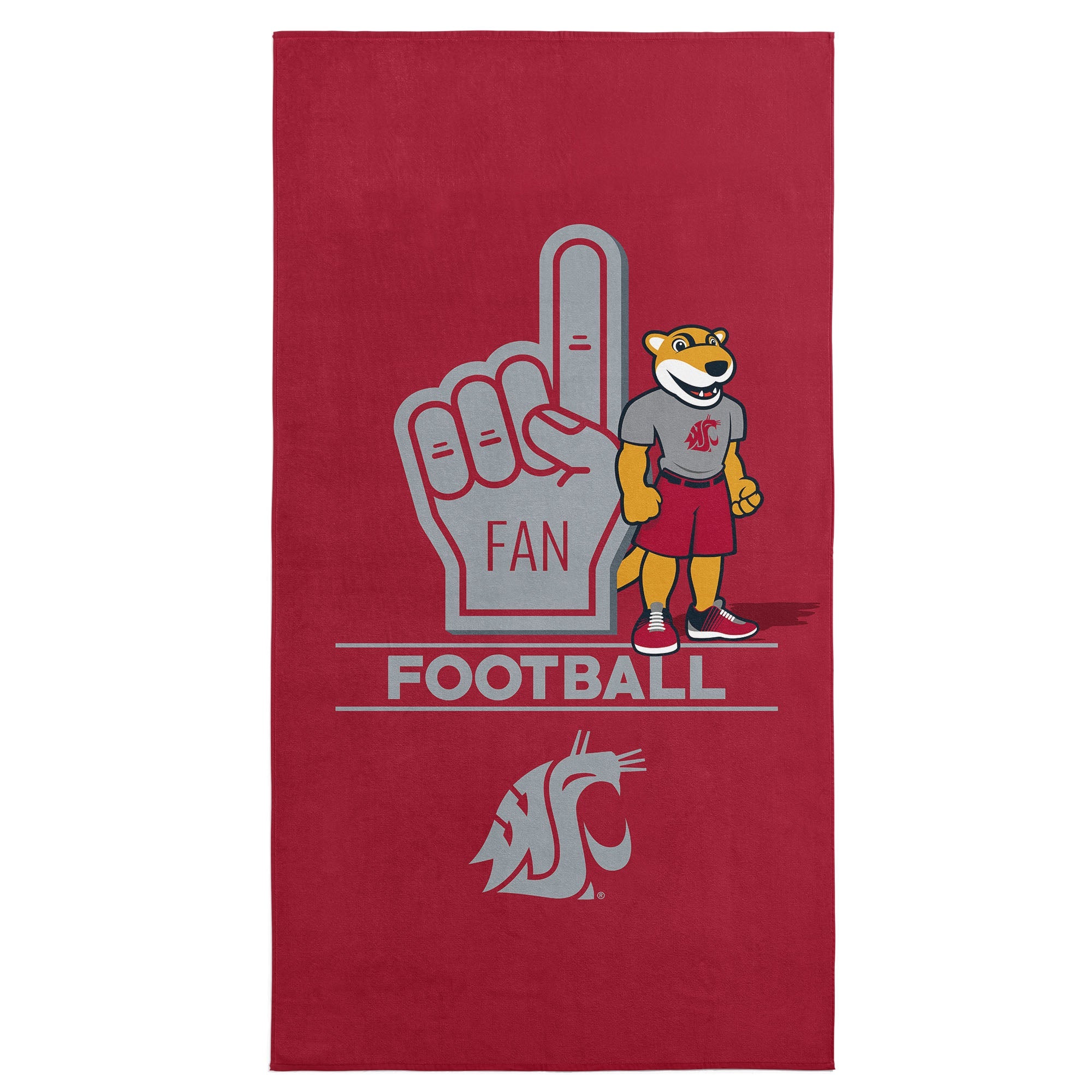 NCAA Washington State Cougars Number 1 Fan Beach Towel 30x60 Inches