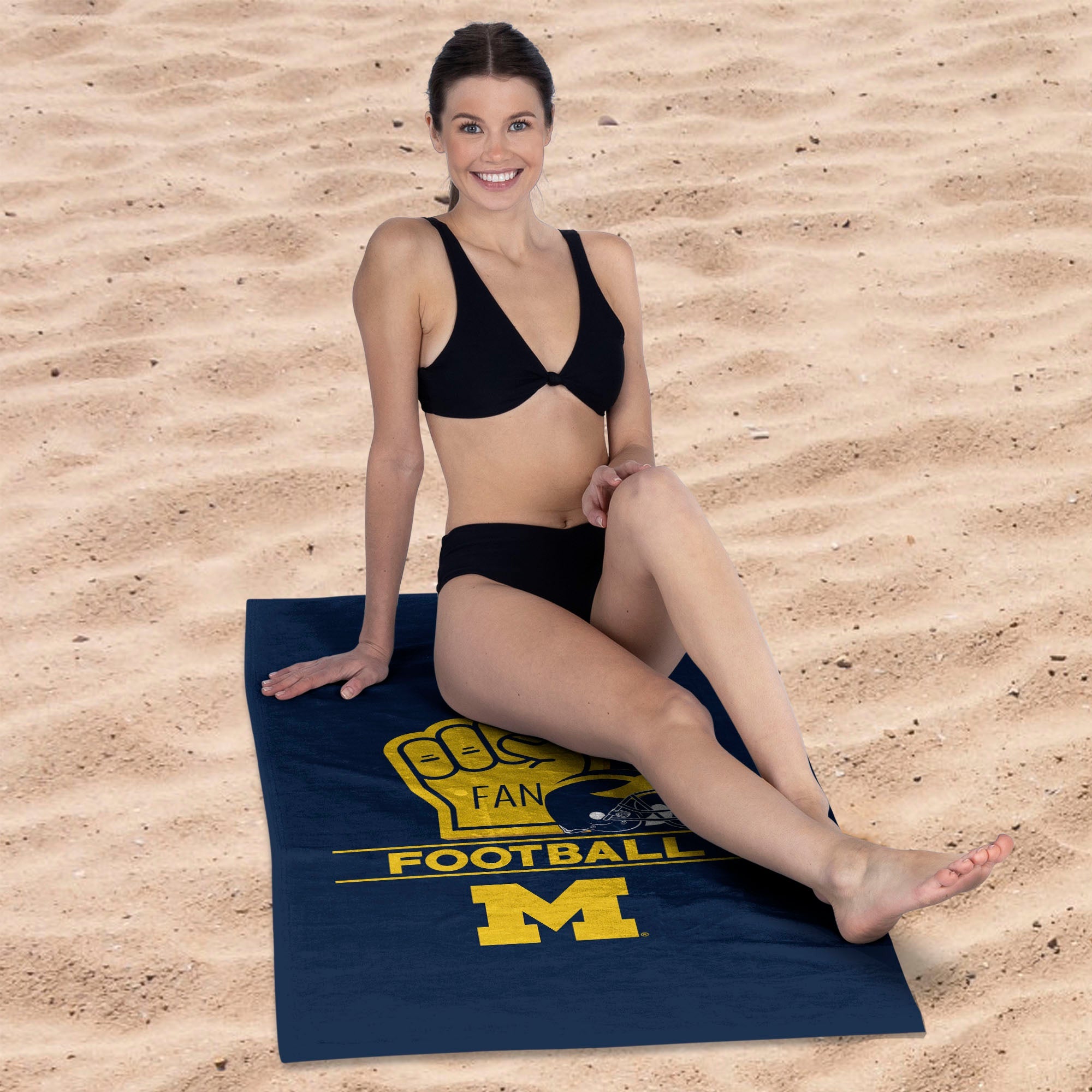 NCAA Michigan Wolverines Number 1 Fan Beach Towel 30x60 Inches