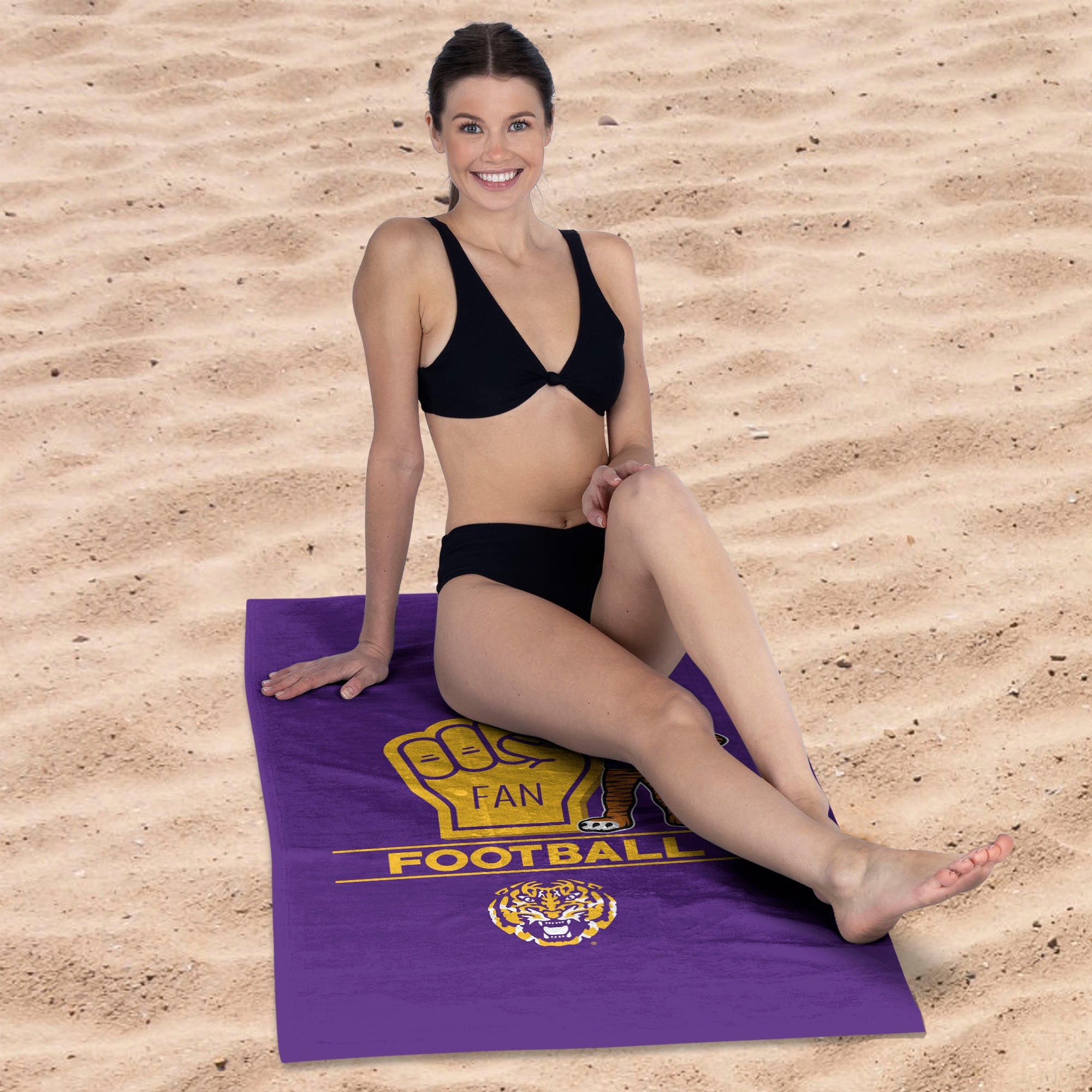 NCAA LSU - Louisiana State Tigers Number 1 Fan Beach Towel 30x60 Inches