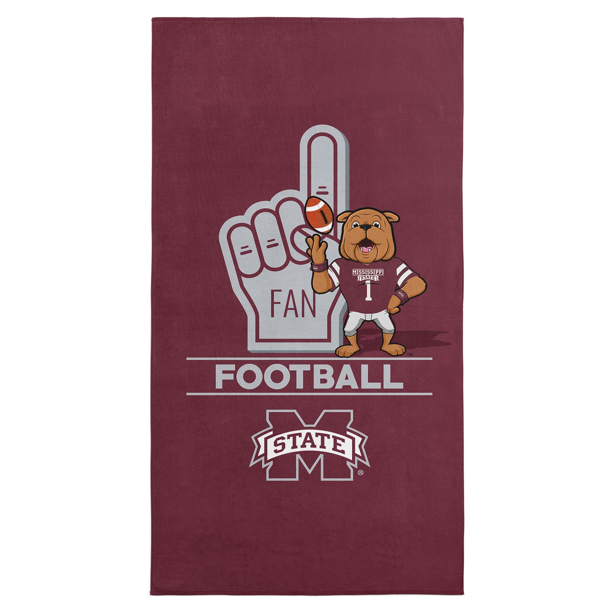 NCAA Mississippi State Bulldogs Number 1 Fan Beach Towel 30x60 Inches
