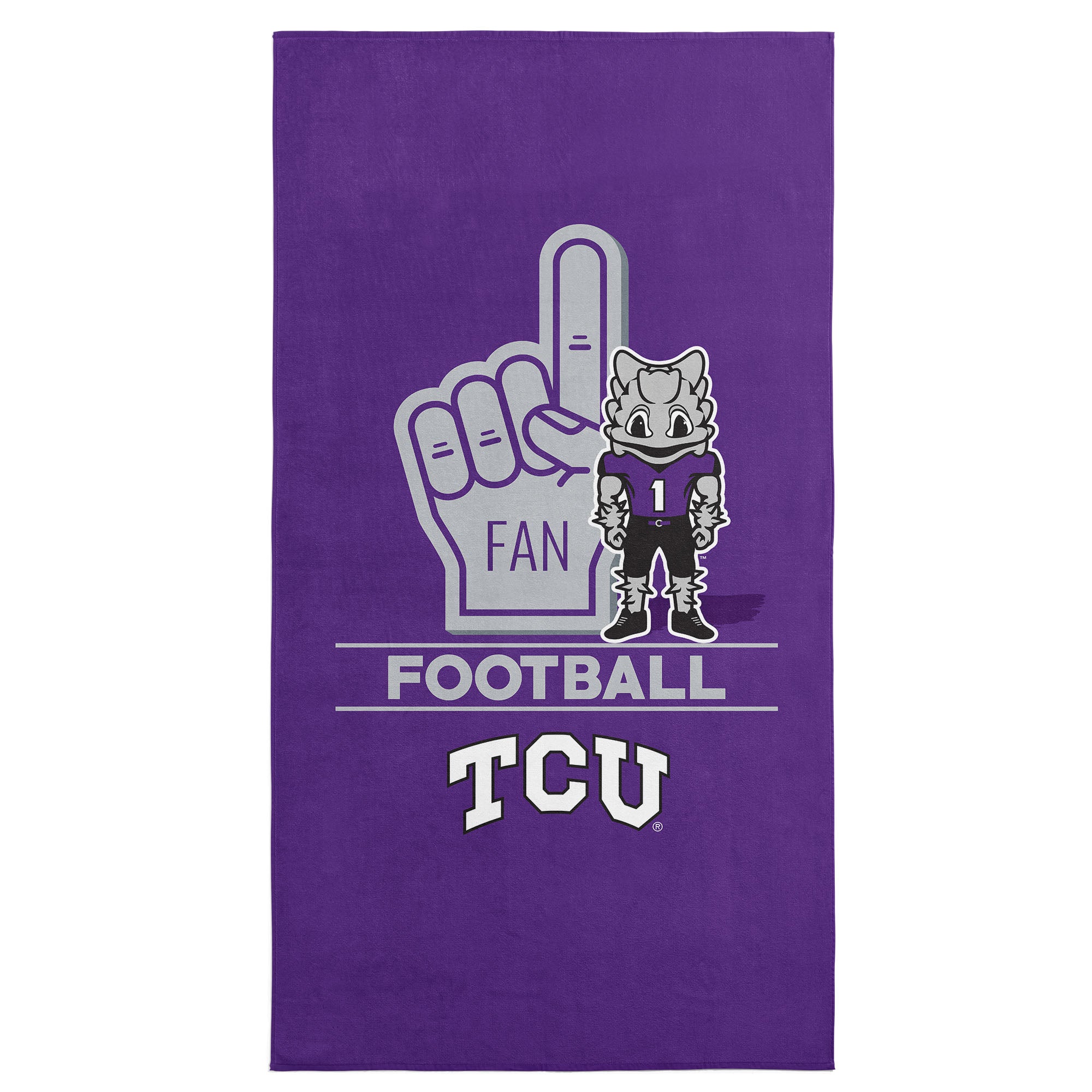 NCAA TCU Horned Frogs Number 1 Fan Beach Towel 30x60 Inches