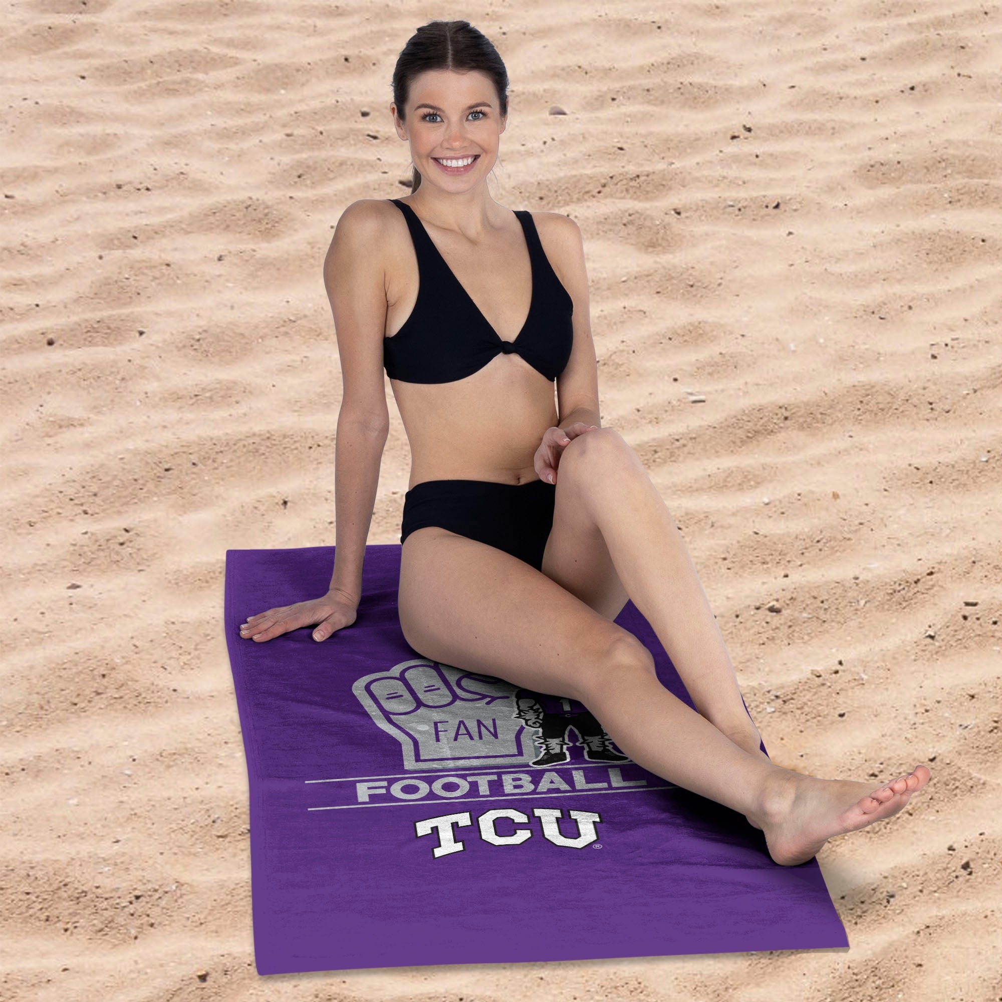 NCAA TCU Horned Frogs Number 1 Fan Beach Towel 30x60 Inches