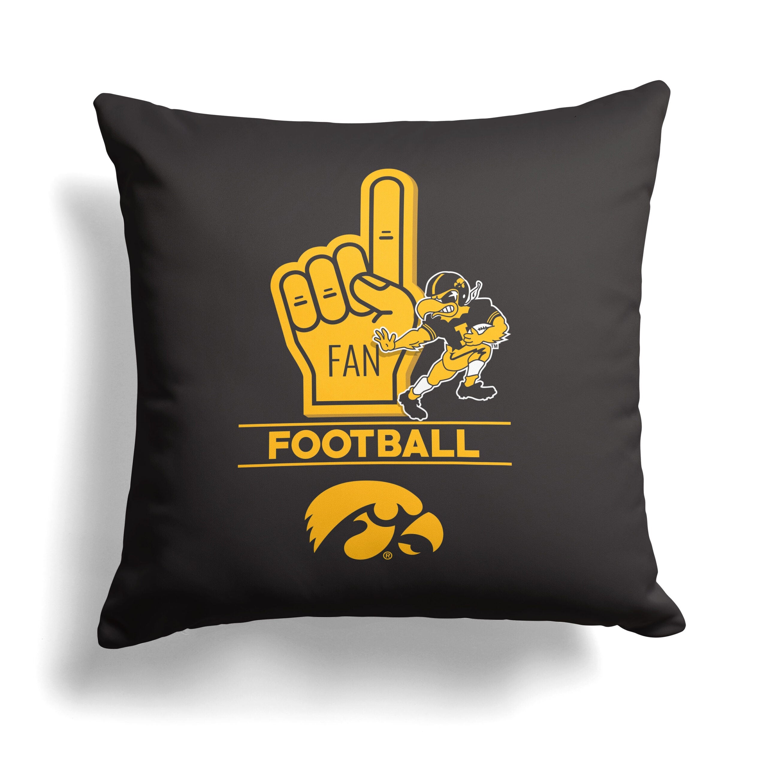 NCAA Iowa Hawkeyes Number 1 Fan Throw Pillow 18x18