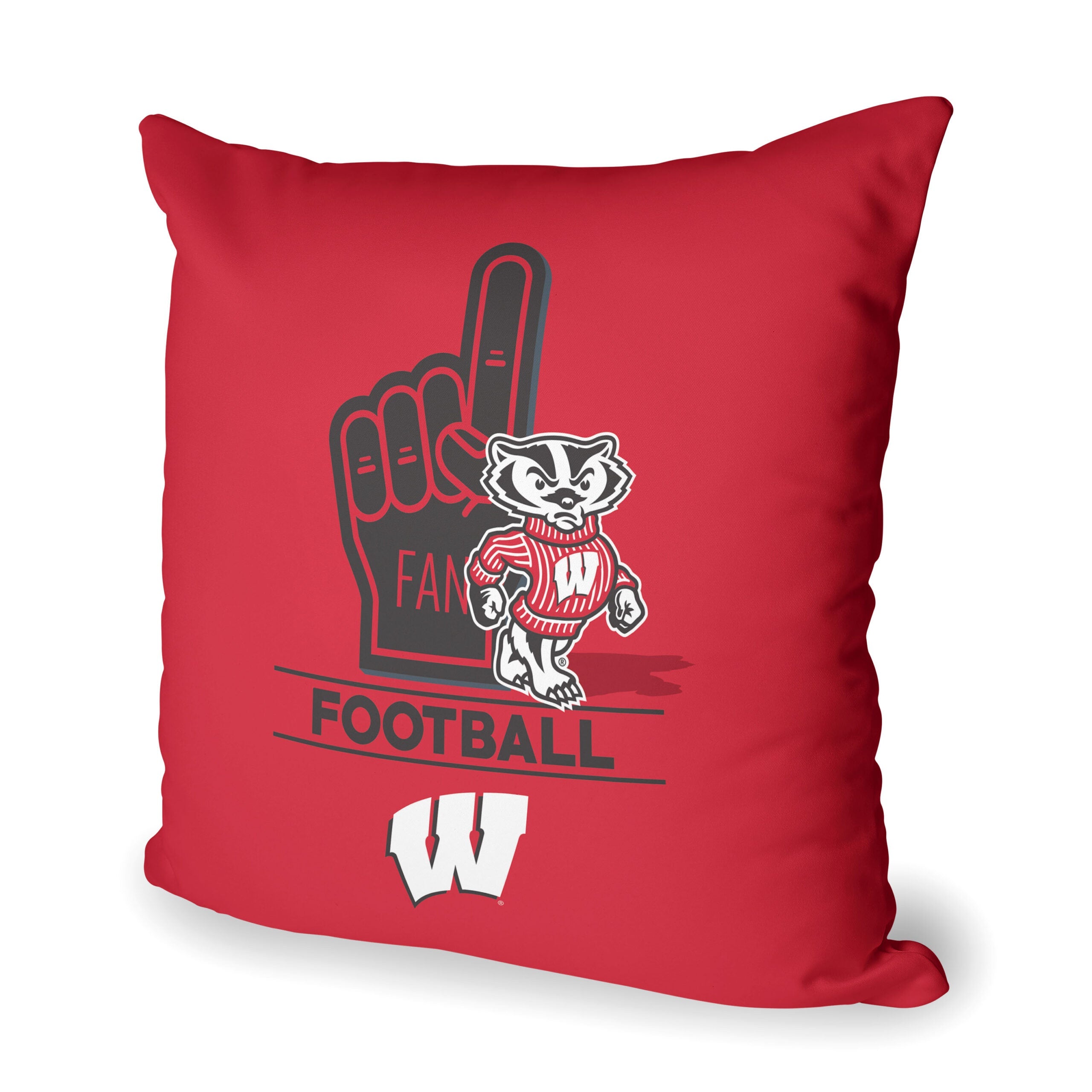 NCAA Wisconsin Badgers Number 1 Fan Throw Pillow 18x18