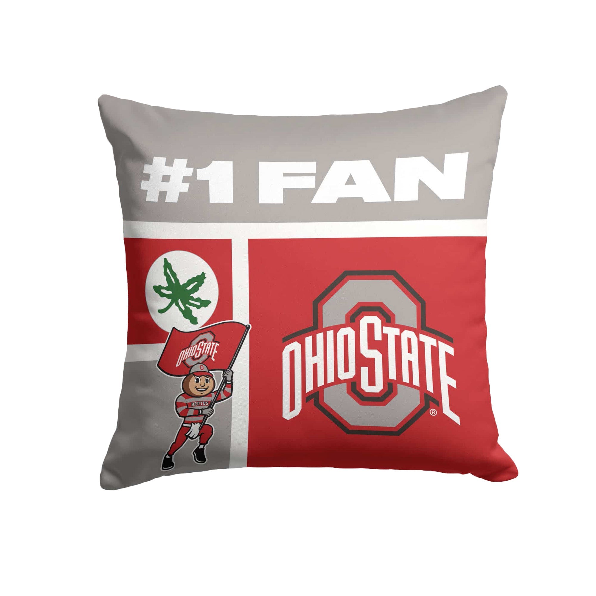 NCAA Number 1 Fan Ohio State Buckeyes Personalized Throw Pillow 18x18 Inches
