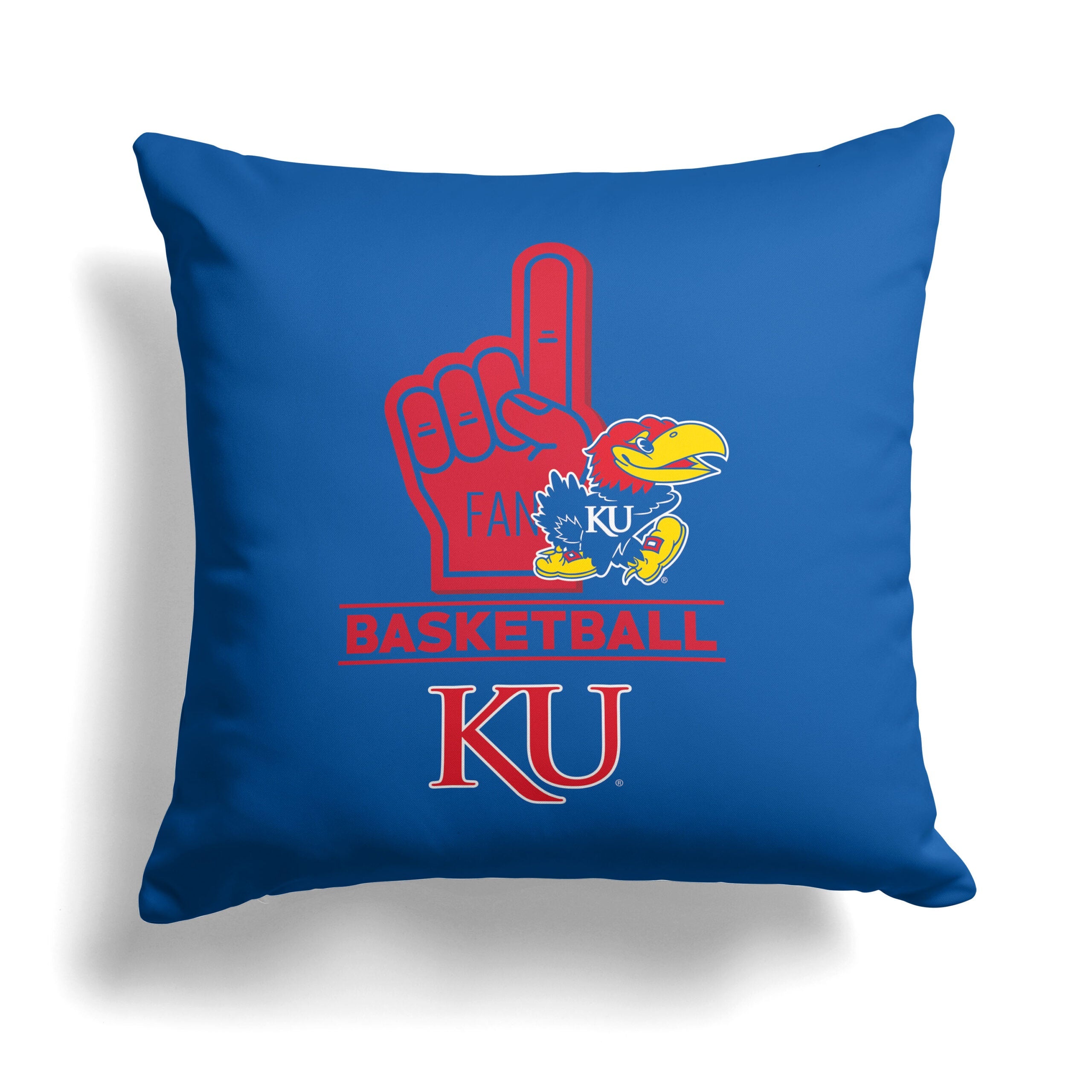 NCAA Kansas Jayhawks Number 1 Fan Throw Pillow 18x18