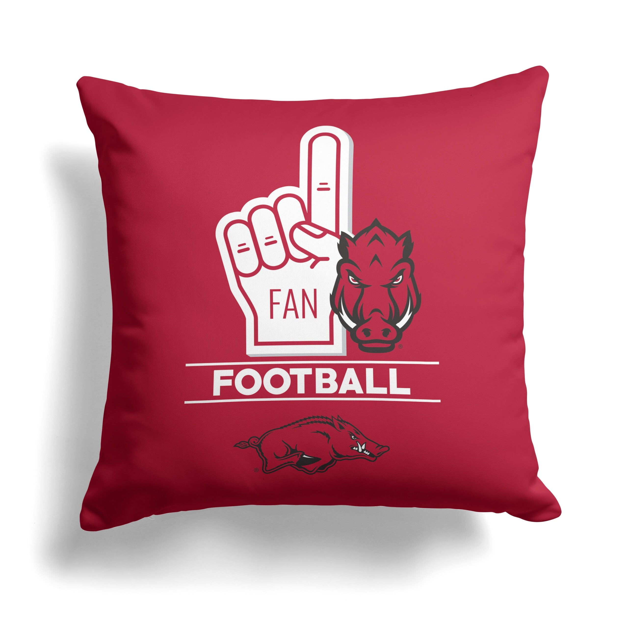 NCAA Arkansas Razorbacks Number 1 Fan Throw Pillow 18x18