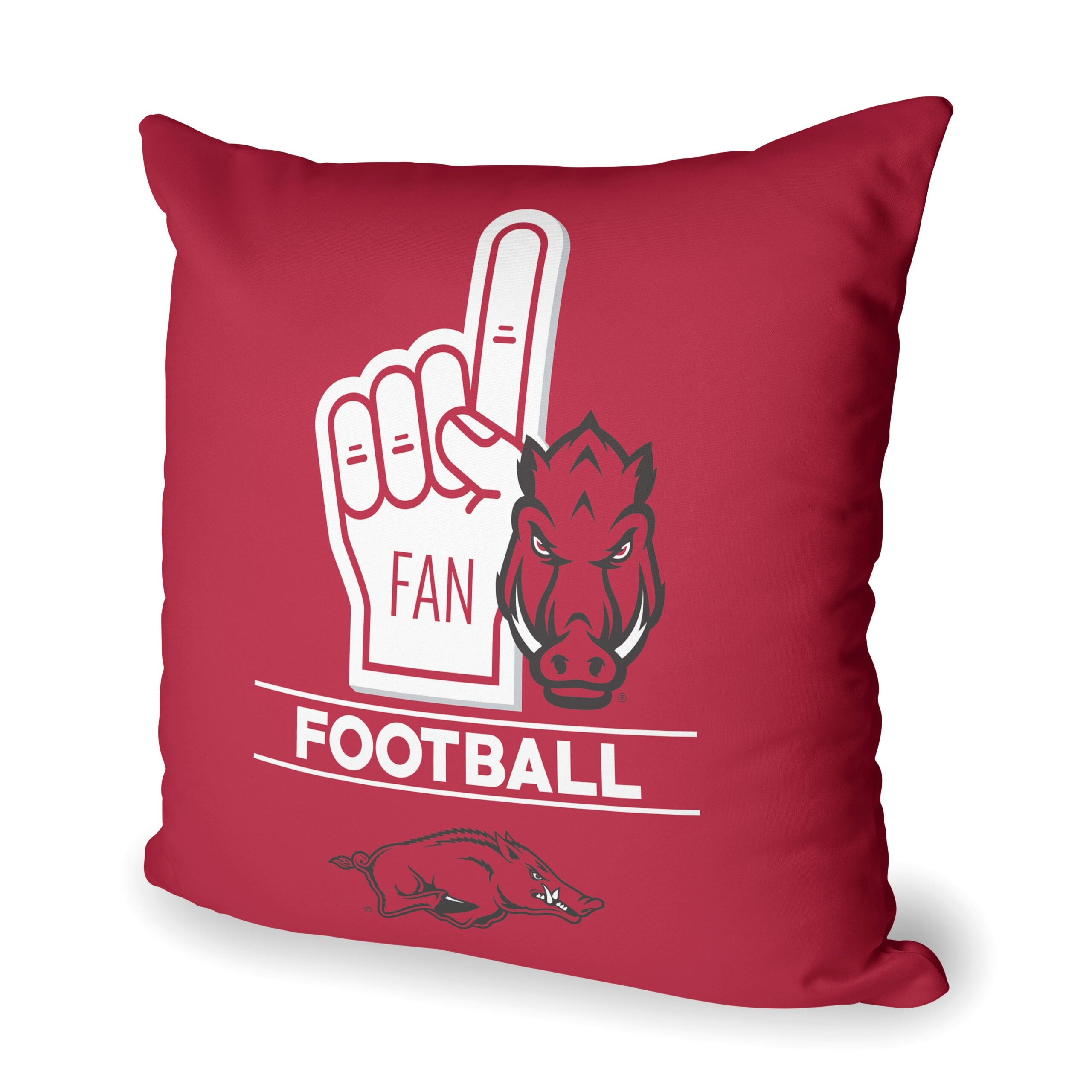 NCAA Arkansas Razorbacks Number 1 Fan Throw Pillow 18x18