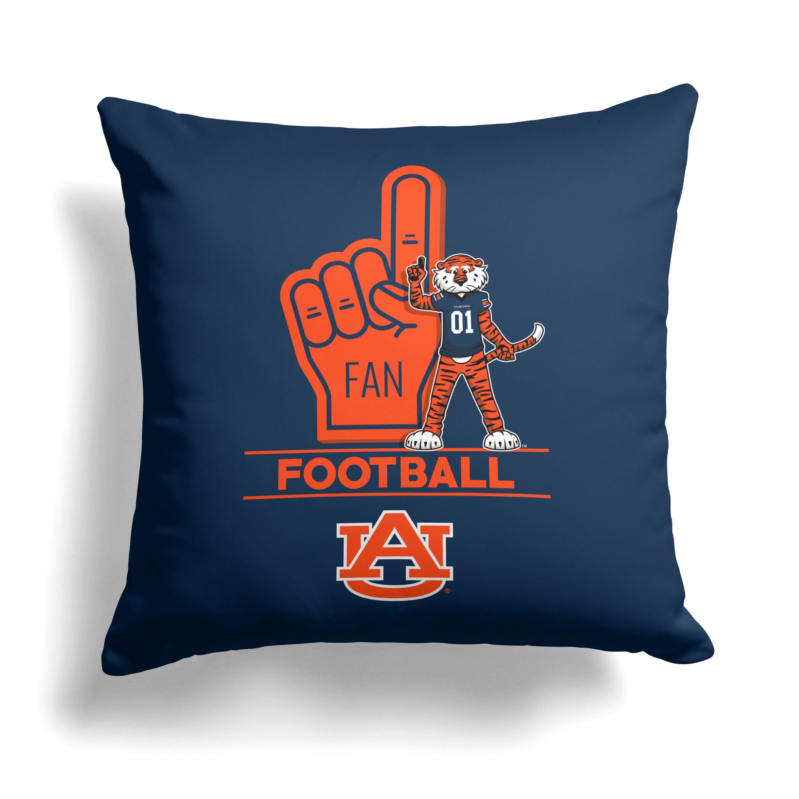 NCAA Auburn Tigers Number 1 Fan Throw Pillow 18x18