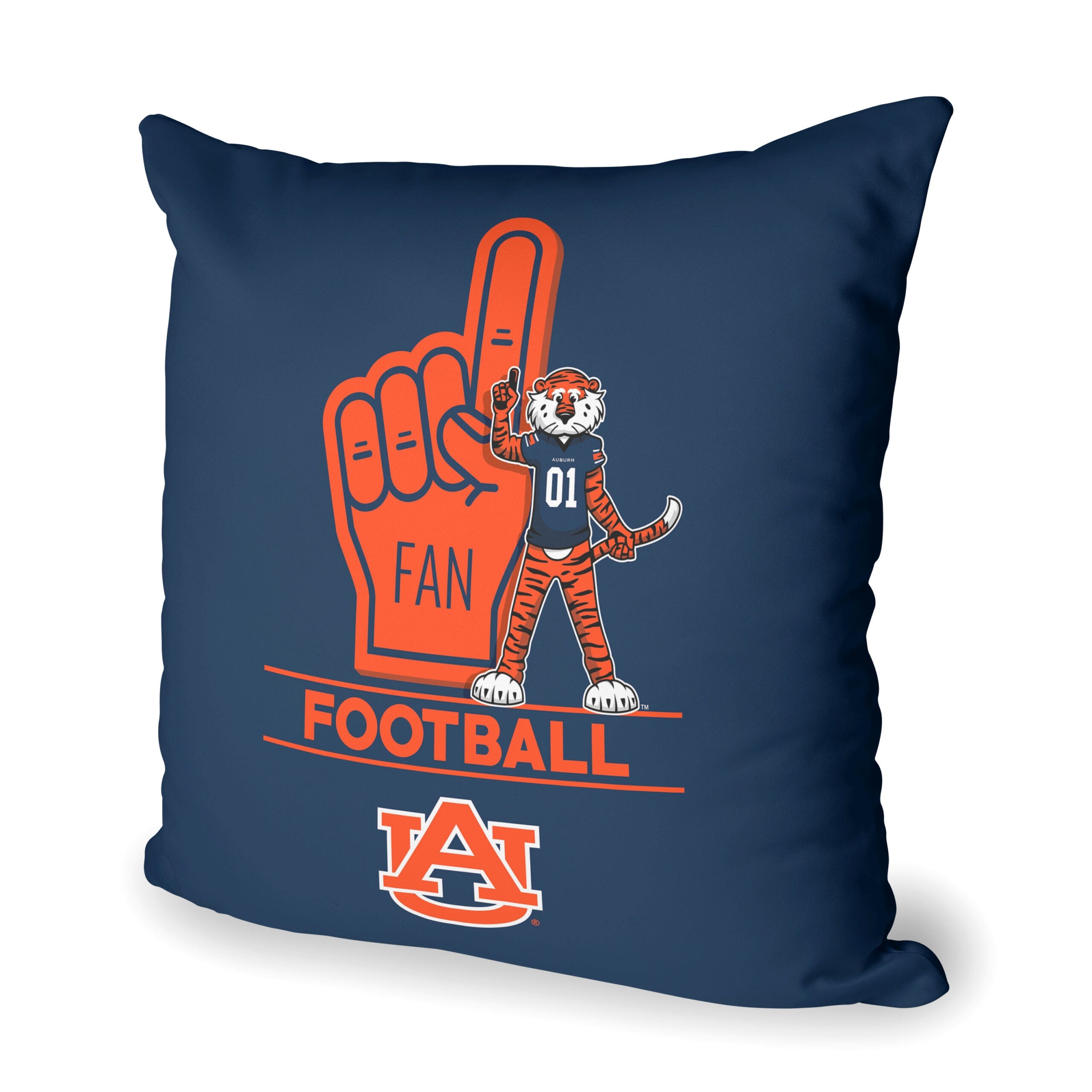 NCAA Auburn Tigers Number 1 Fan Throw Pillow 18x18