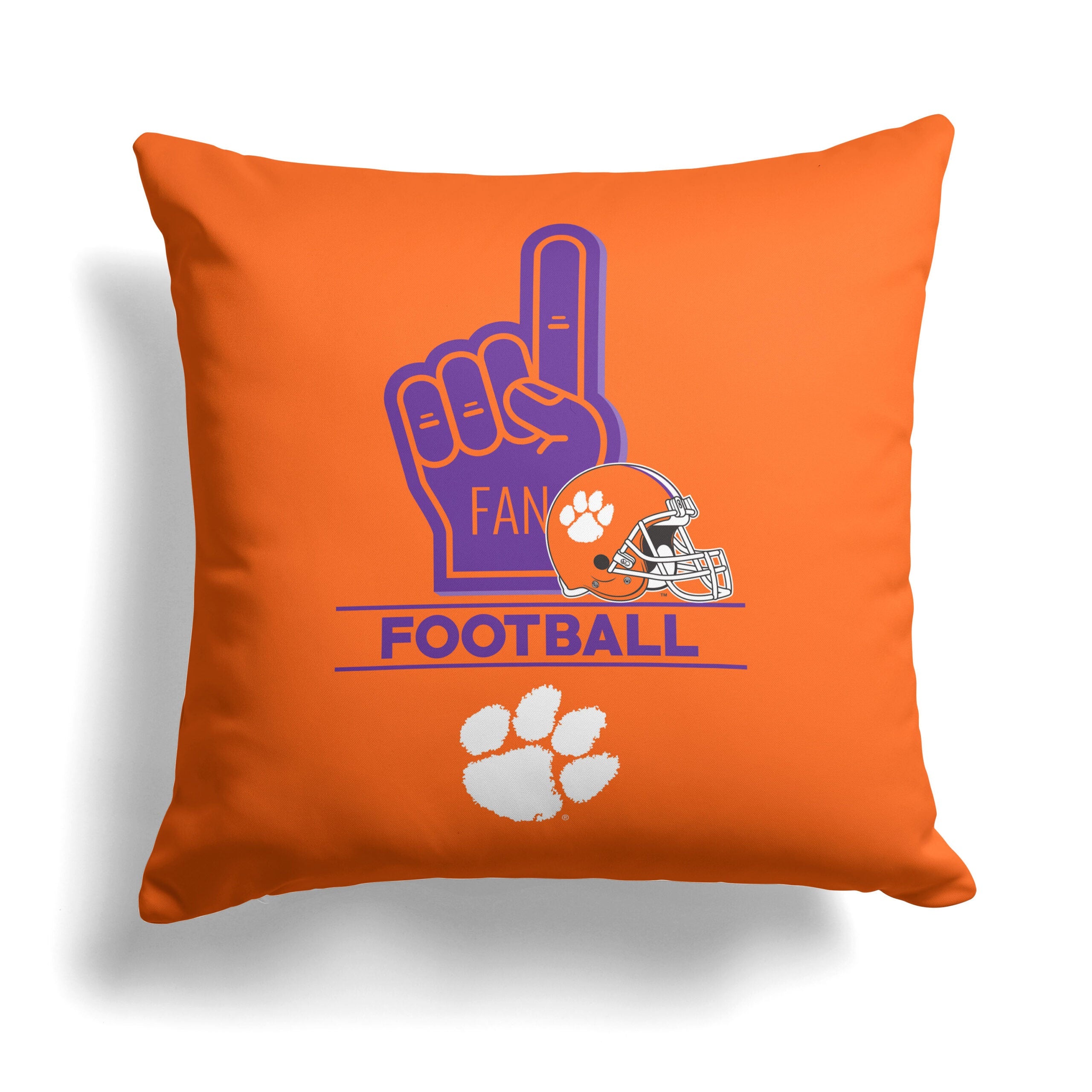 NCAA Clemson Tigers Number 1 Fan Throw Pillow 18x18
