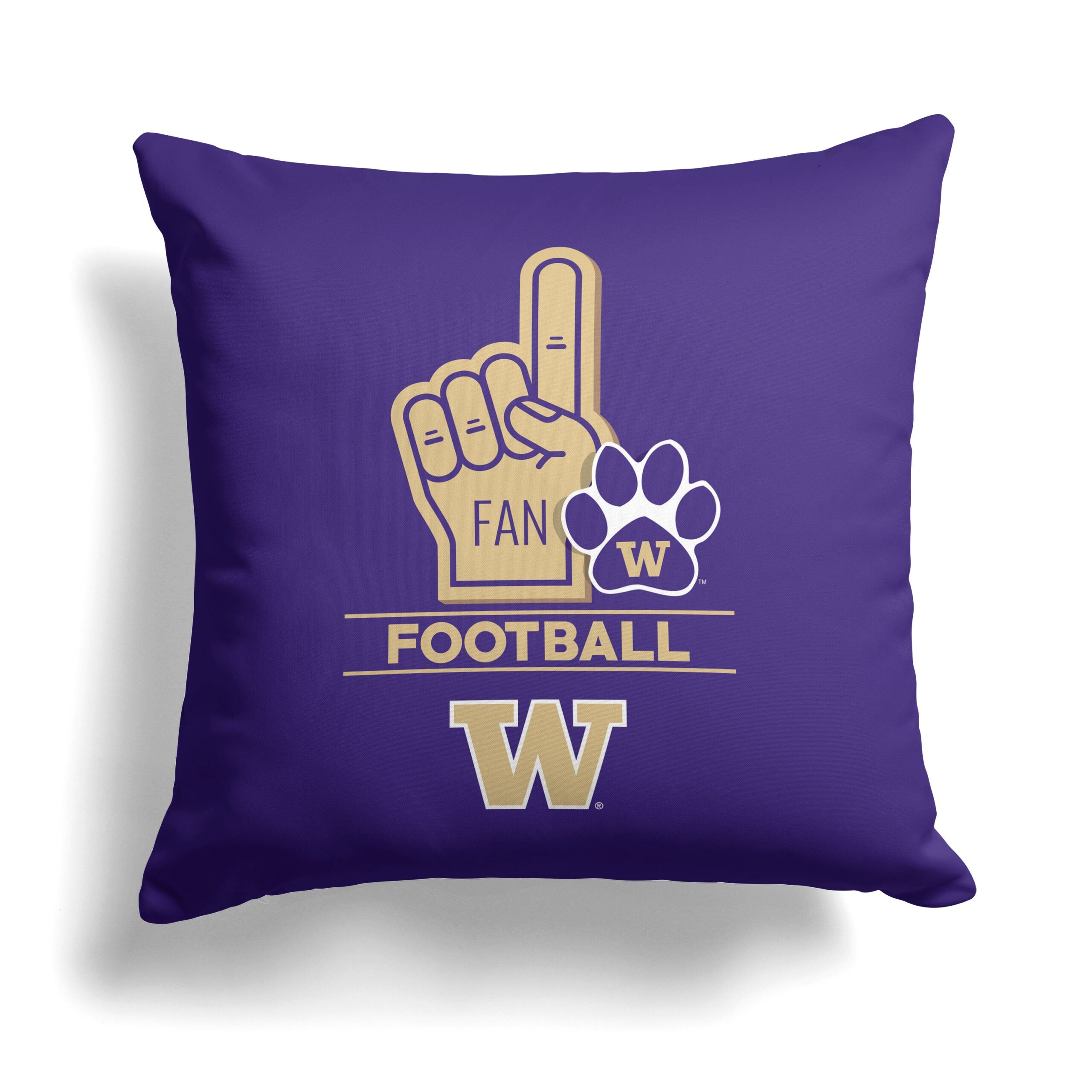 NCAA Washington Huskies Number 1 Fan Throw Pillow 18x18