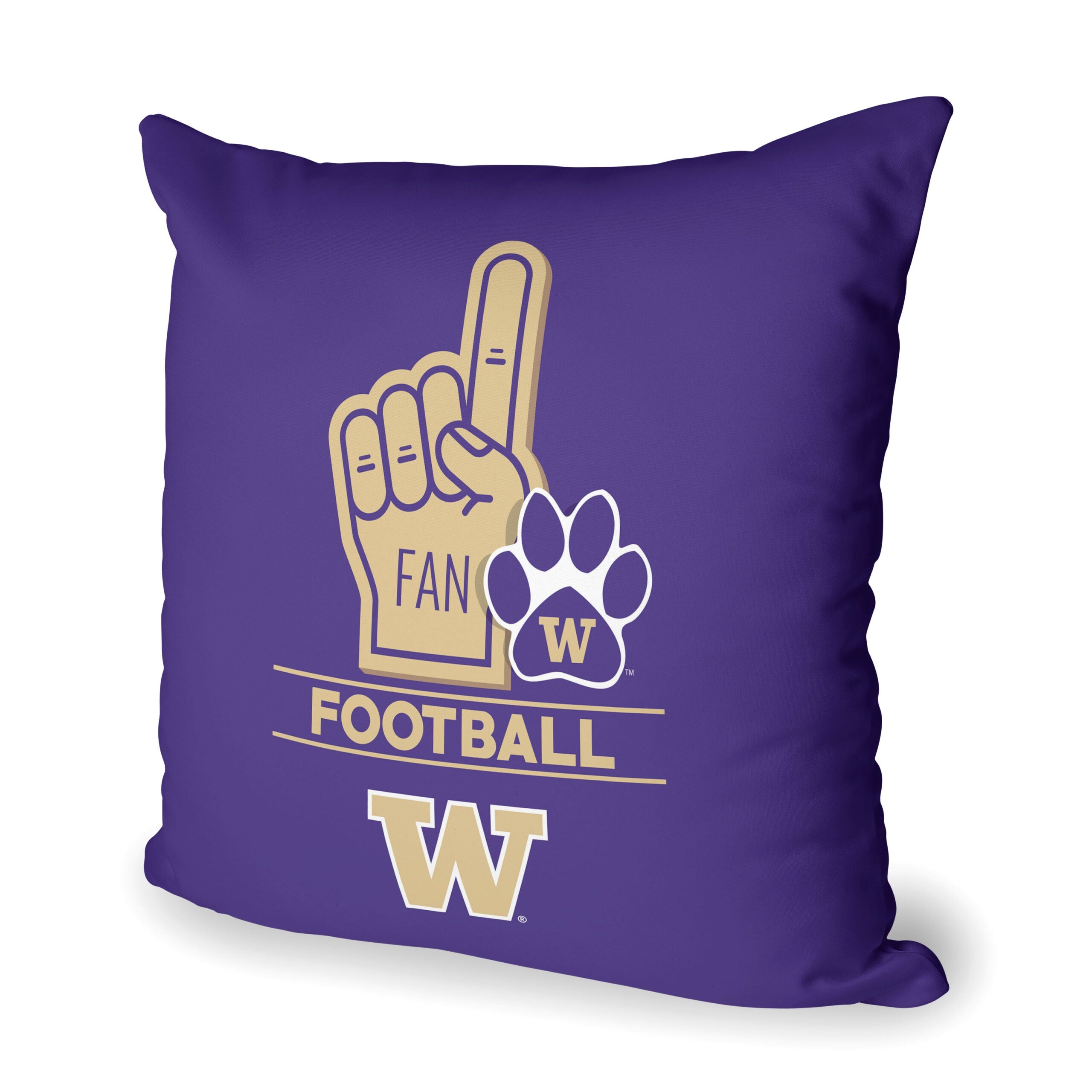 NCAA Washington Huskies Number 1 Fan Throw Pillow 18x18